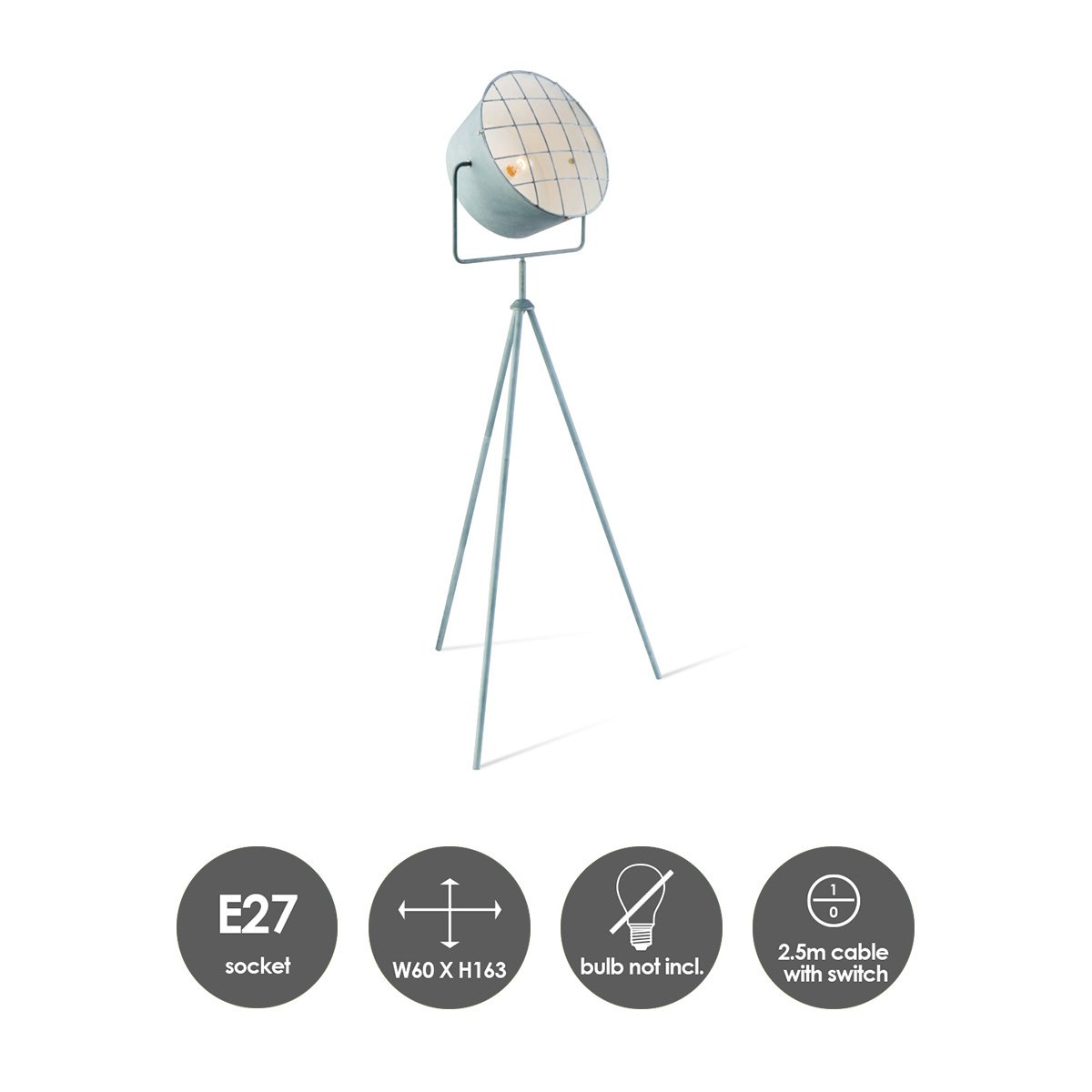 Clemento 163 - Industriële Vloerlamp Beton