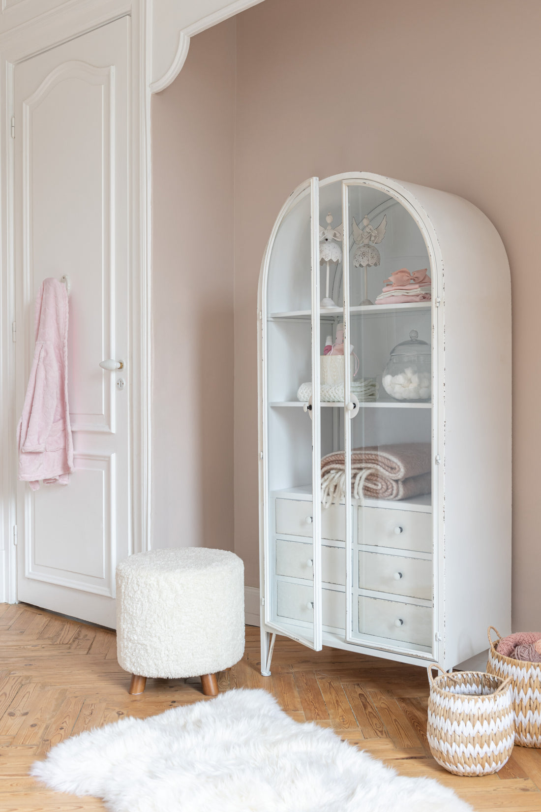 Poef Schaap Poot Polyester Wit