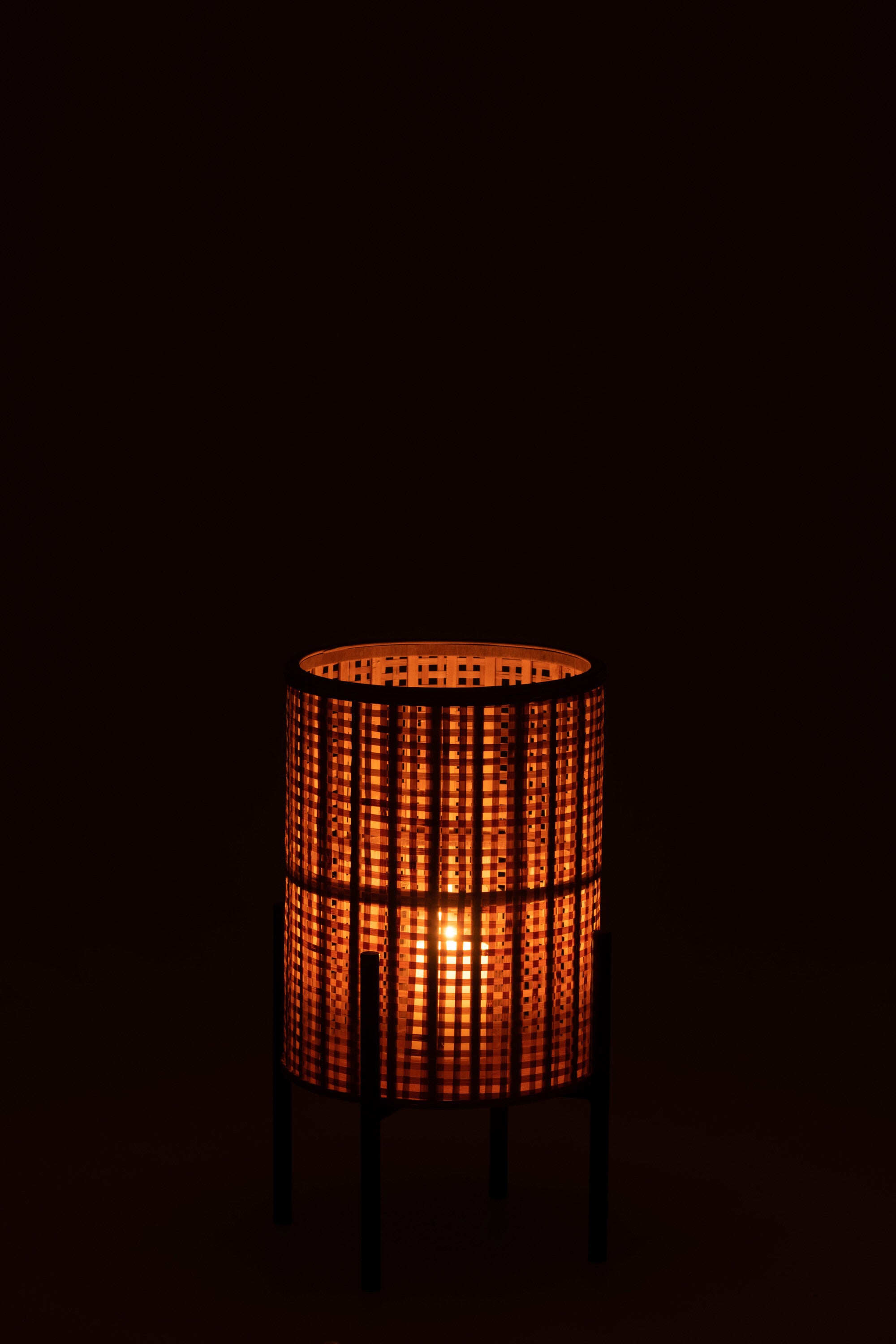 J-Line Lantaarn Op Voet Bamboo Naturel Small