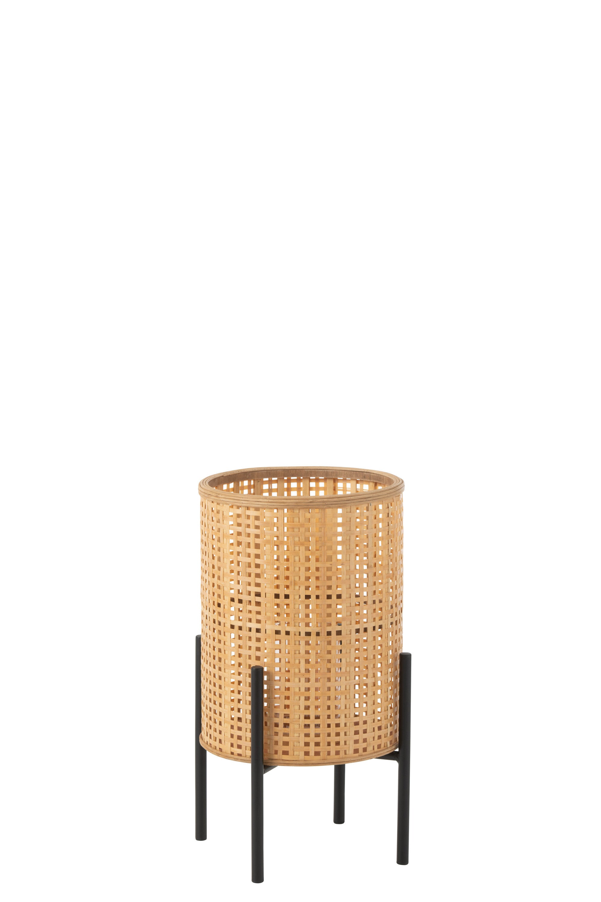 J-Line Lantaarn Op Voet Bamboo Naturel Small