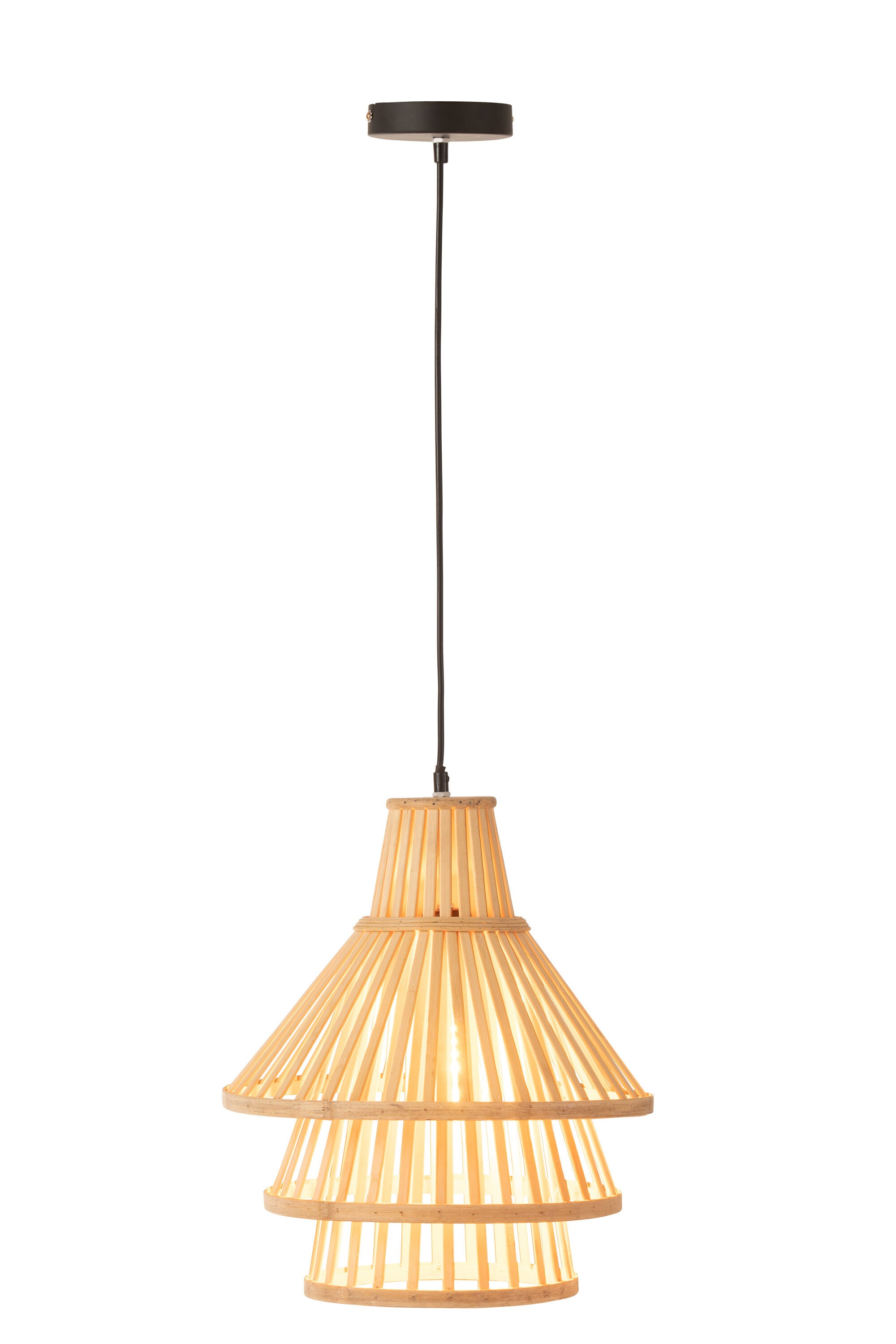 J-Line Hanglamp Lagen Bamboo Naturel Medium