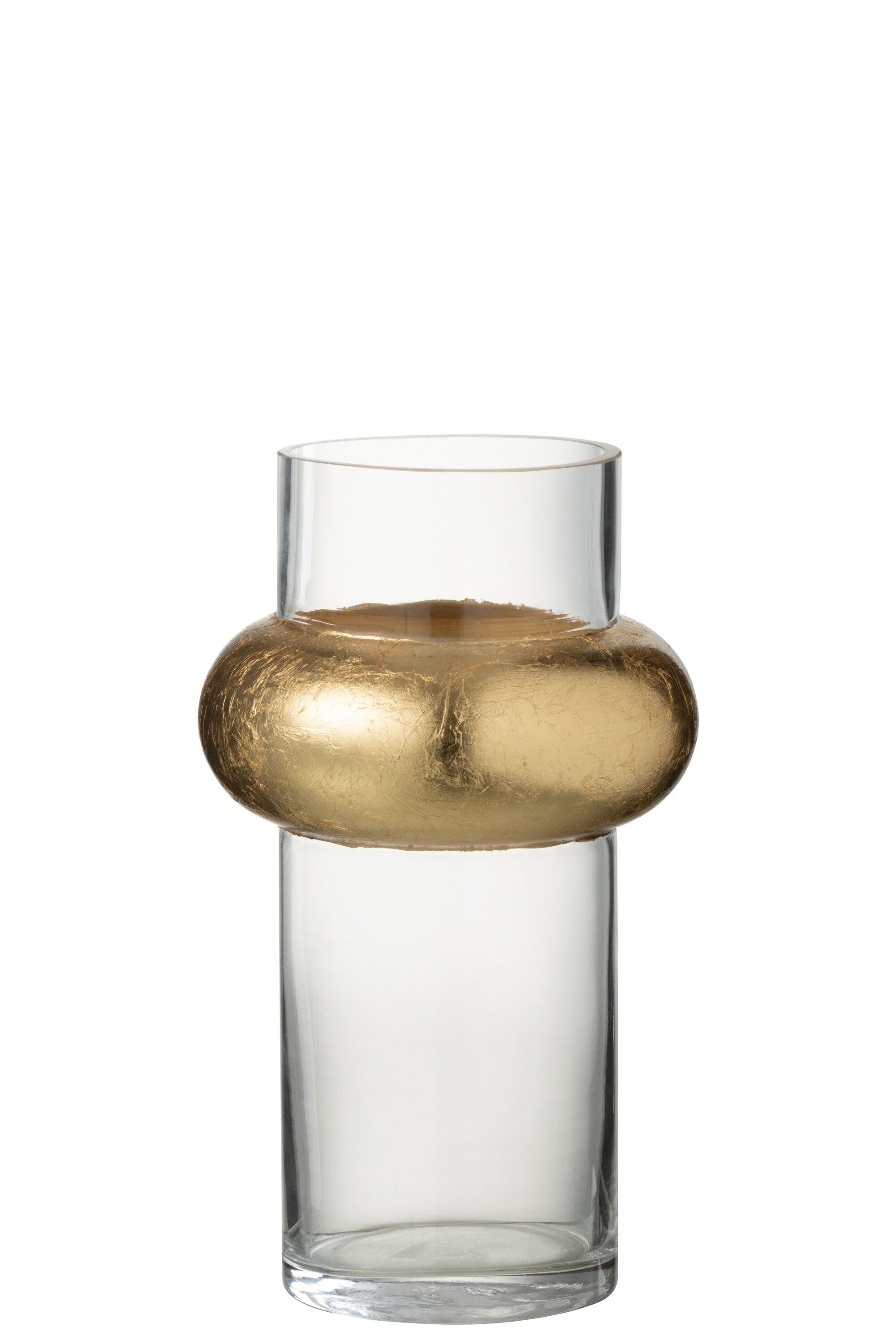 J-Line Vaas Cylinder Ring Hoog Glas Transparant Small - 25.00 cm hoog