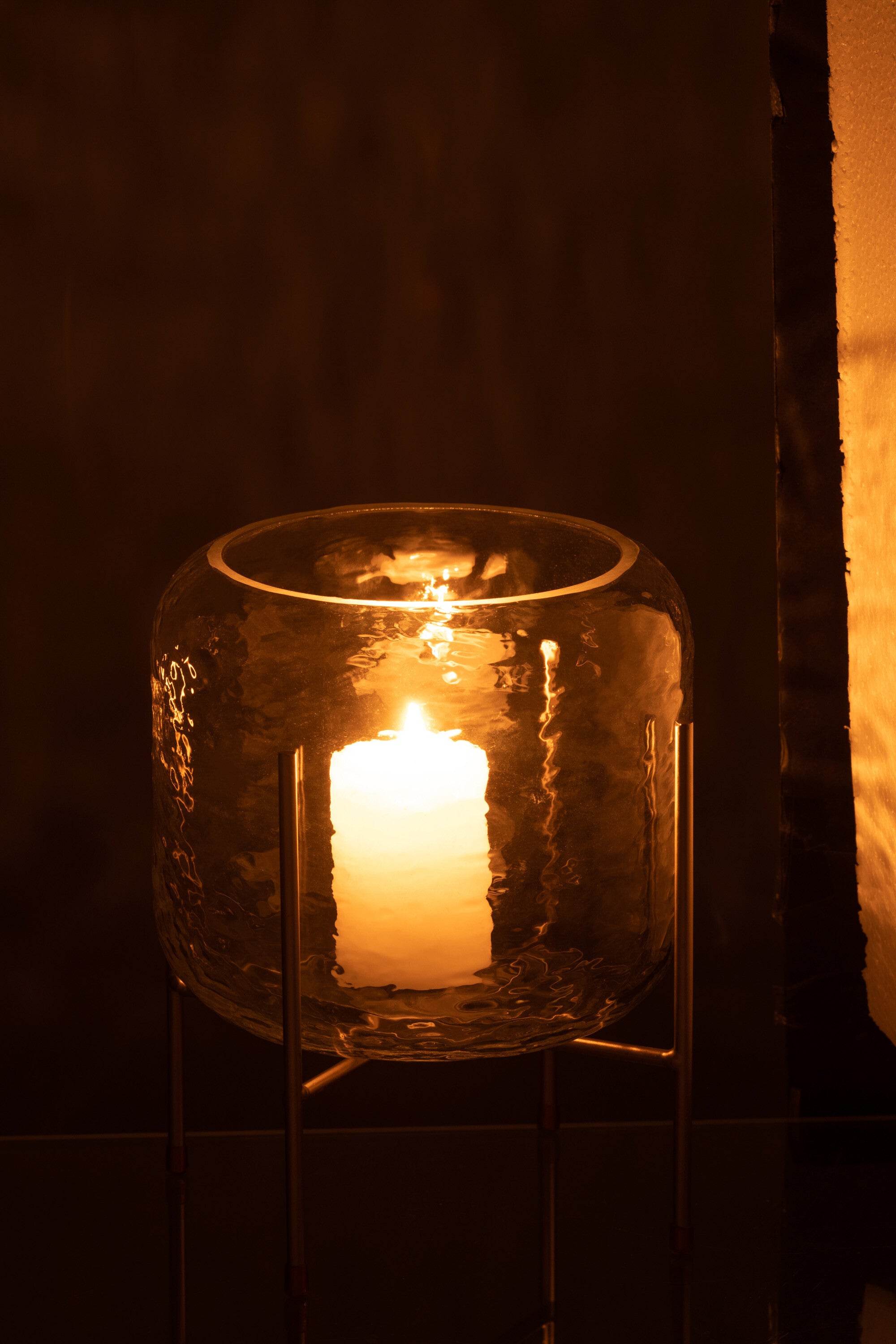 J-Line Vaas Rond Op Voet Glas Transparant Small - 22.50 cm hoog