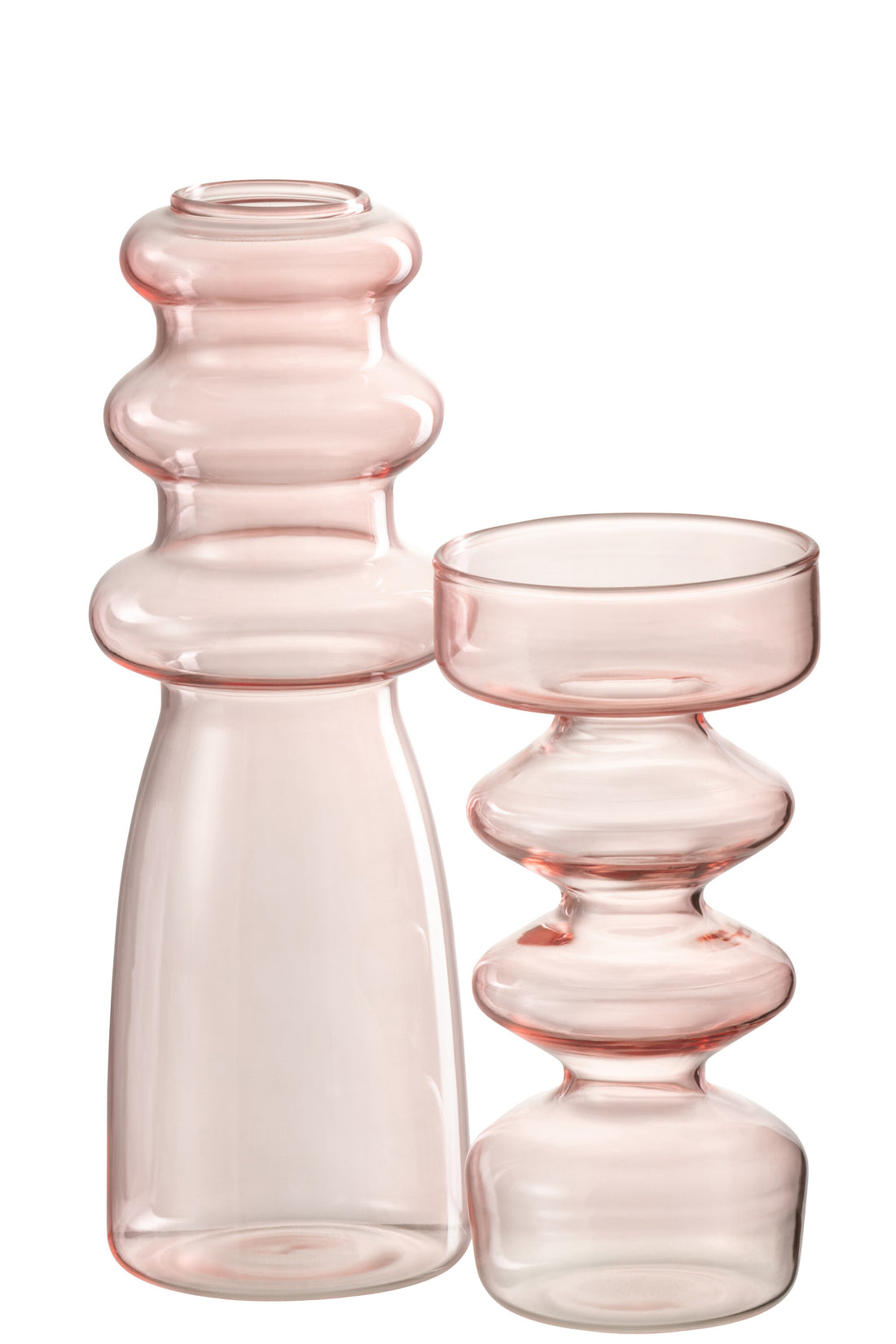 J-Line Vaas Luna Glas Roze groot - 21.00 cm hoog
