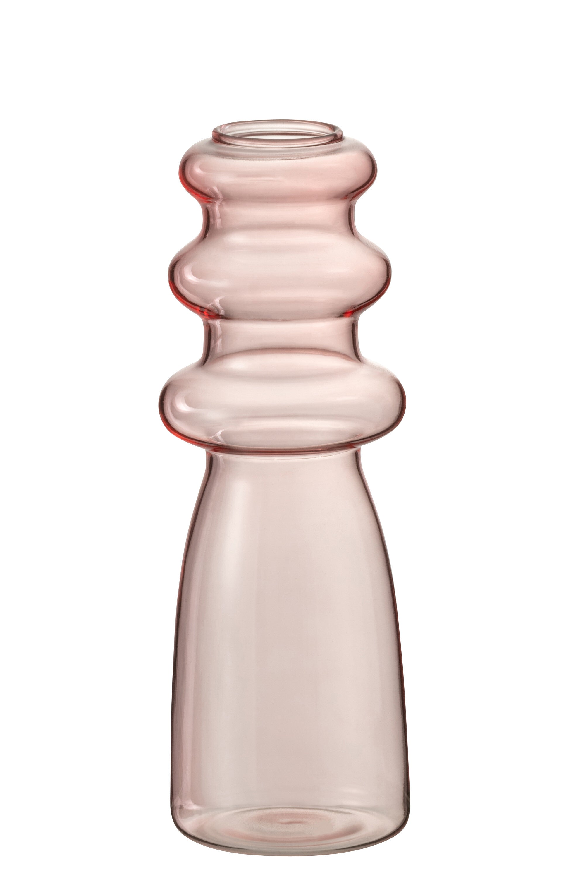 J-Line Vaas Luna Glas Roze groot - 21.00 cm hoog