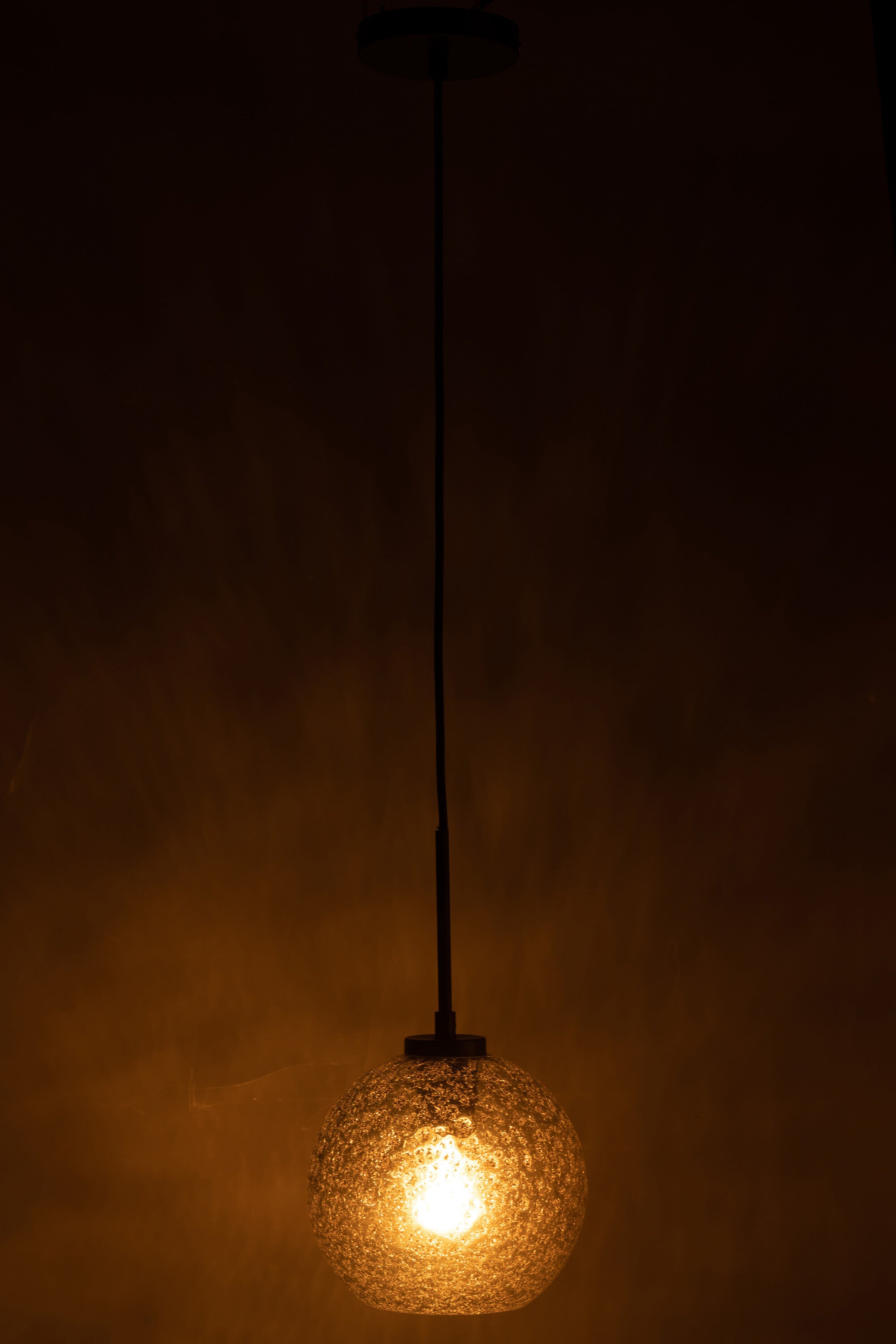 J-Line Spikkel Bol hanglamp - glas - grijs - S