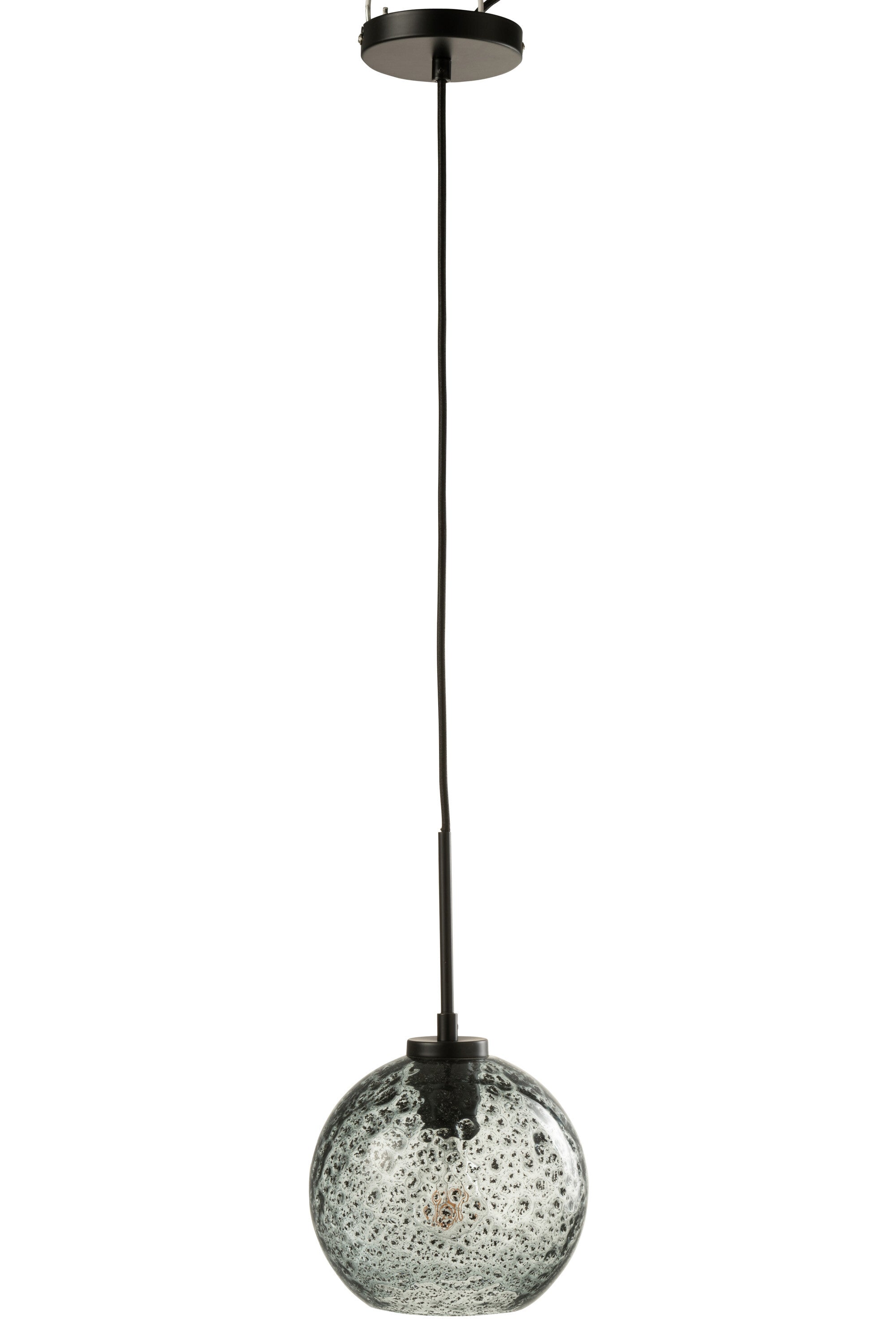 J-Line Spikkel Bol hanglamp - glas - grijs - S