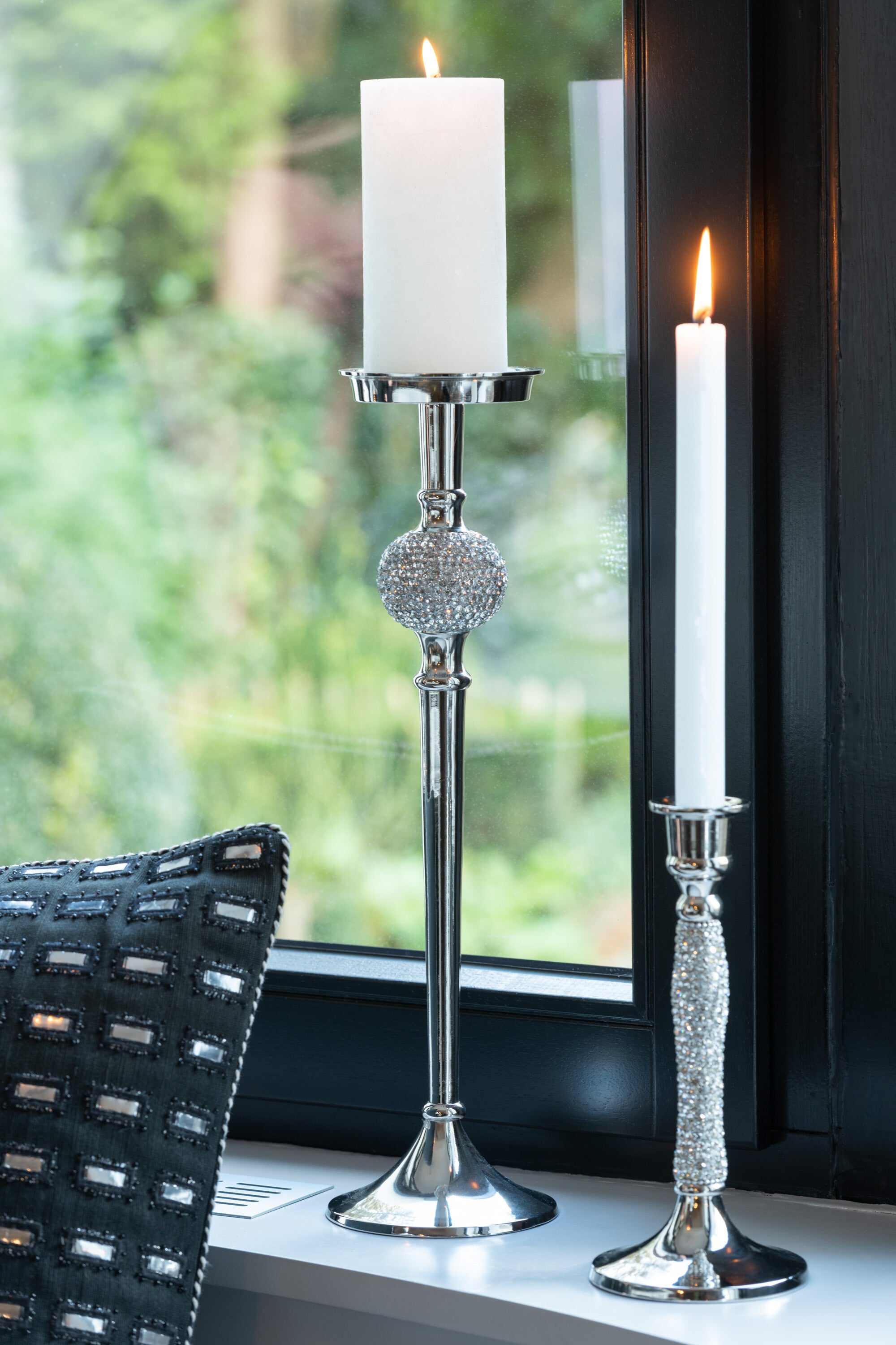 J-Line Kandelaar Diamant Aluminium Zilver Small