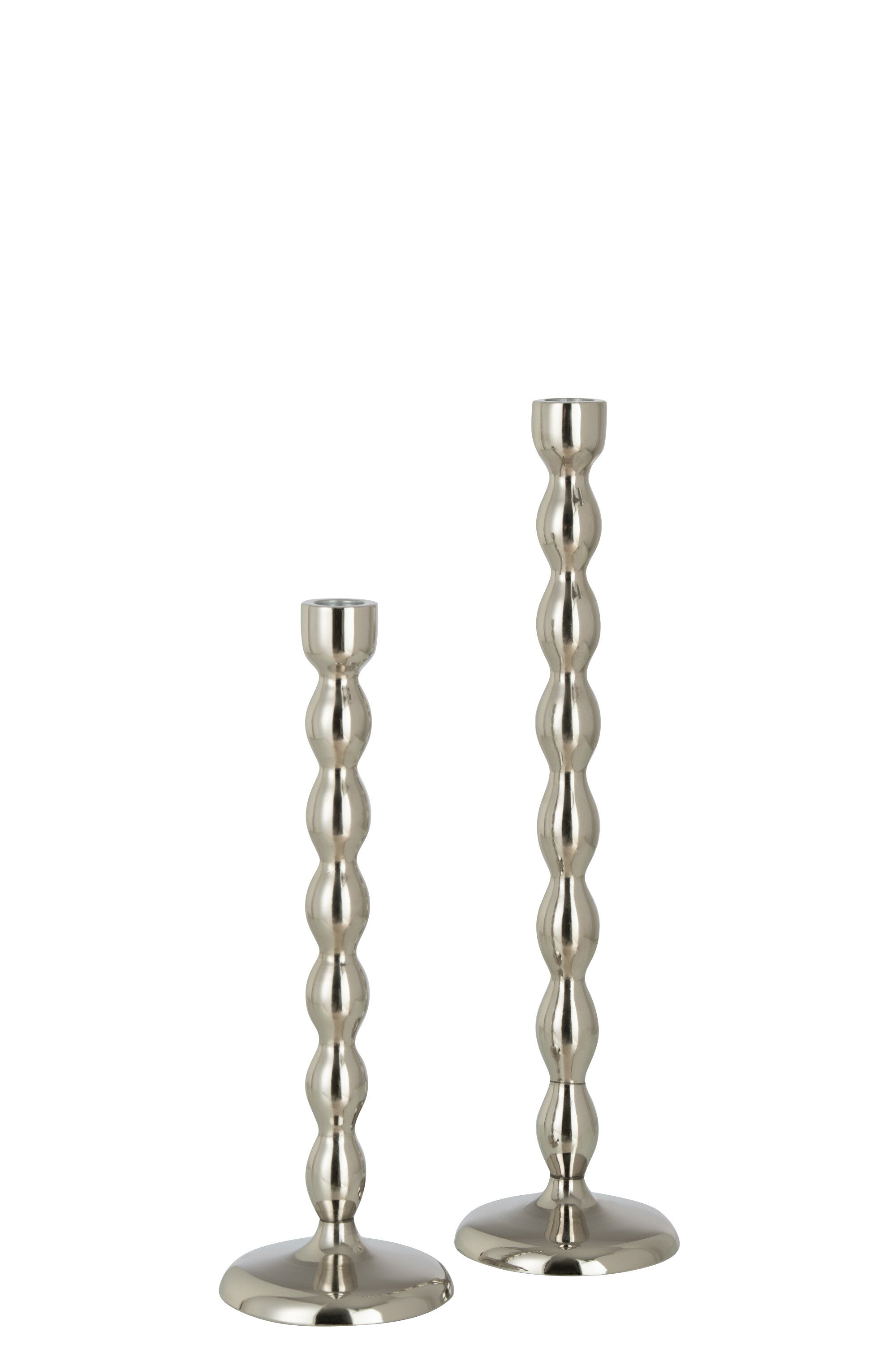 J-Line Kandelaar Bollen Glanzend Aluminium Zilver Large