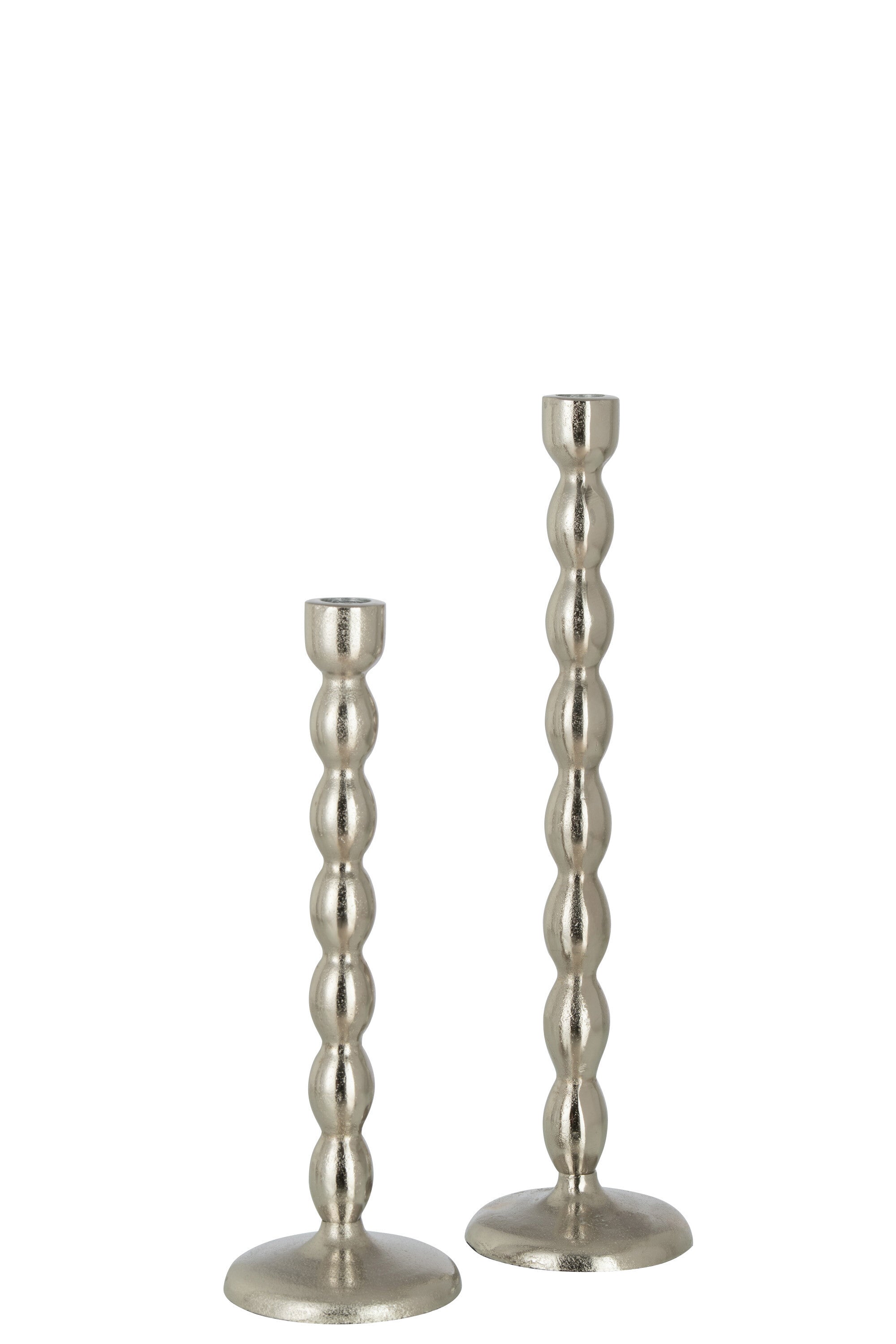 J-Line Kandelaar Bollen Mat Aluminium Zilver Large