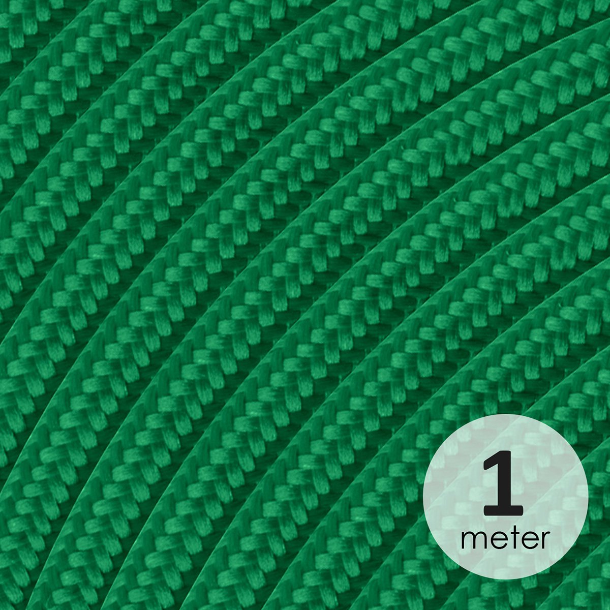 Strijkijzersnoer, groen, bestel per meter.