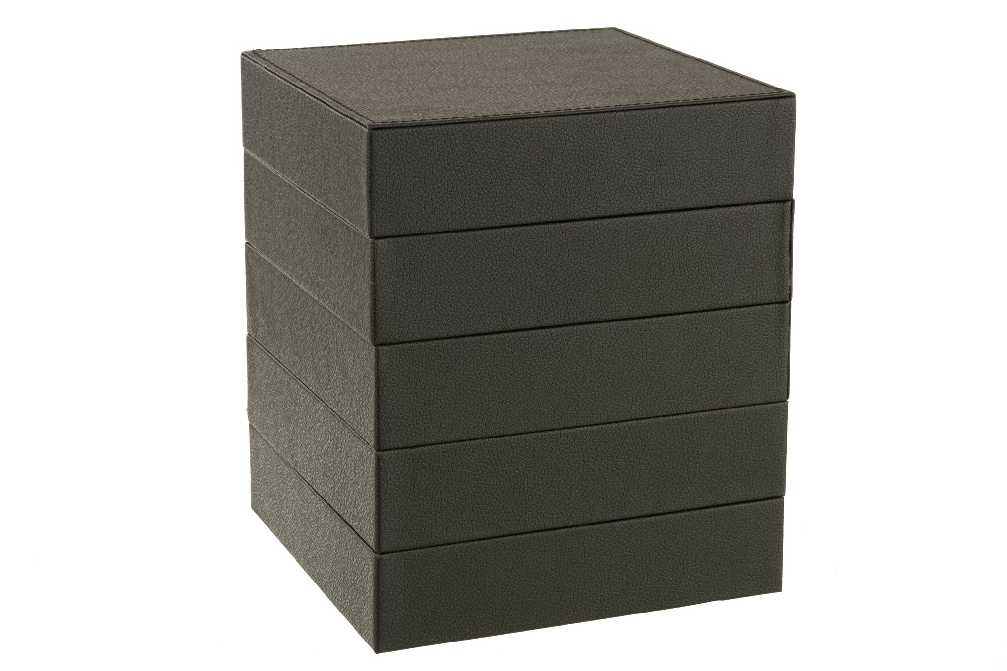 Sieradendoos 4 Delen Nep Leer Zwart