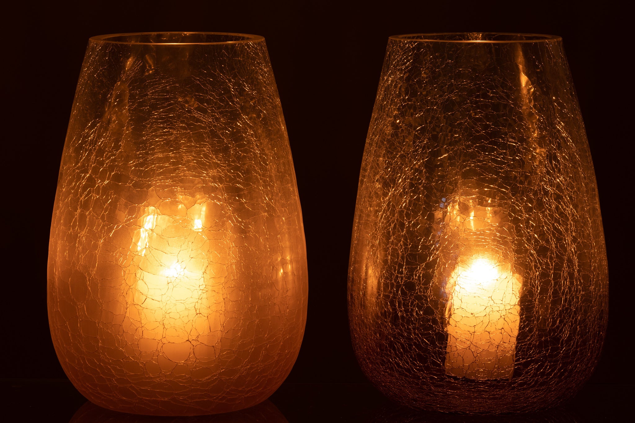 Orkaan Eivormige Craquelure Glas Paars Groot Assortiment Van 2