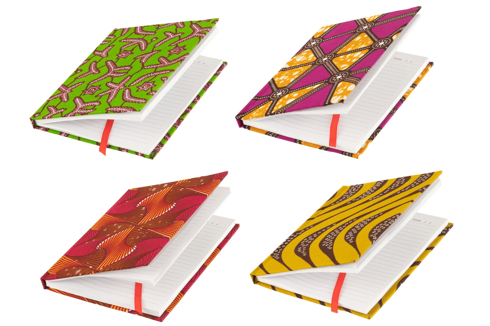 Notitieboek A5 Patroon Papier/Stof Mix Kleine Assortiment Van 4