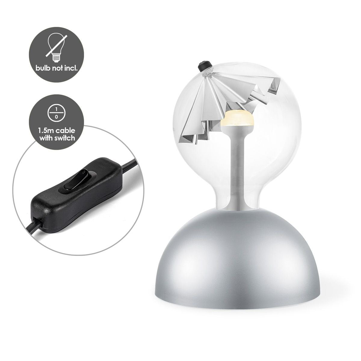 Hanglamp Move Me - Bumb Umbrella 5.5W 2700K zilver-wit