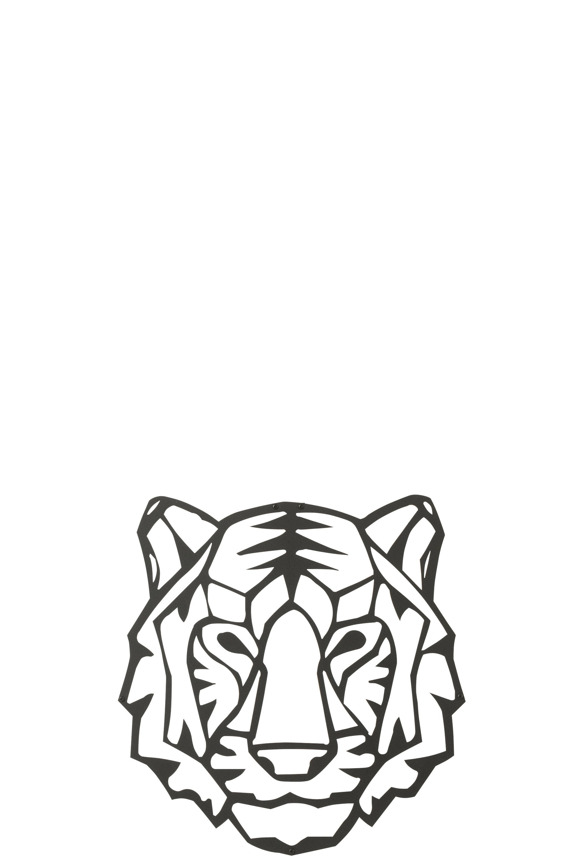 Wanddecoratie Tijger Metaal Zwart