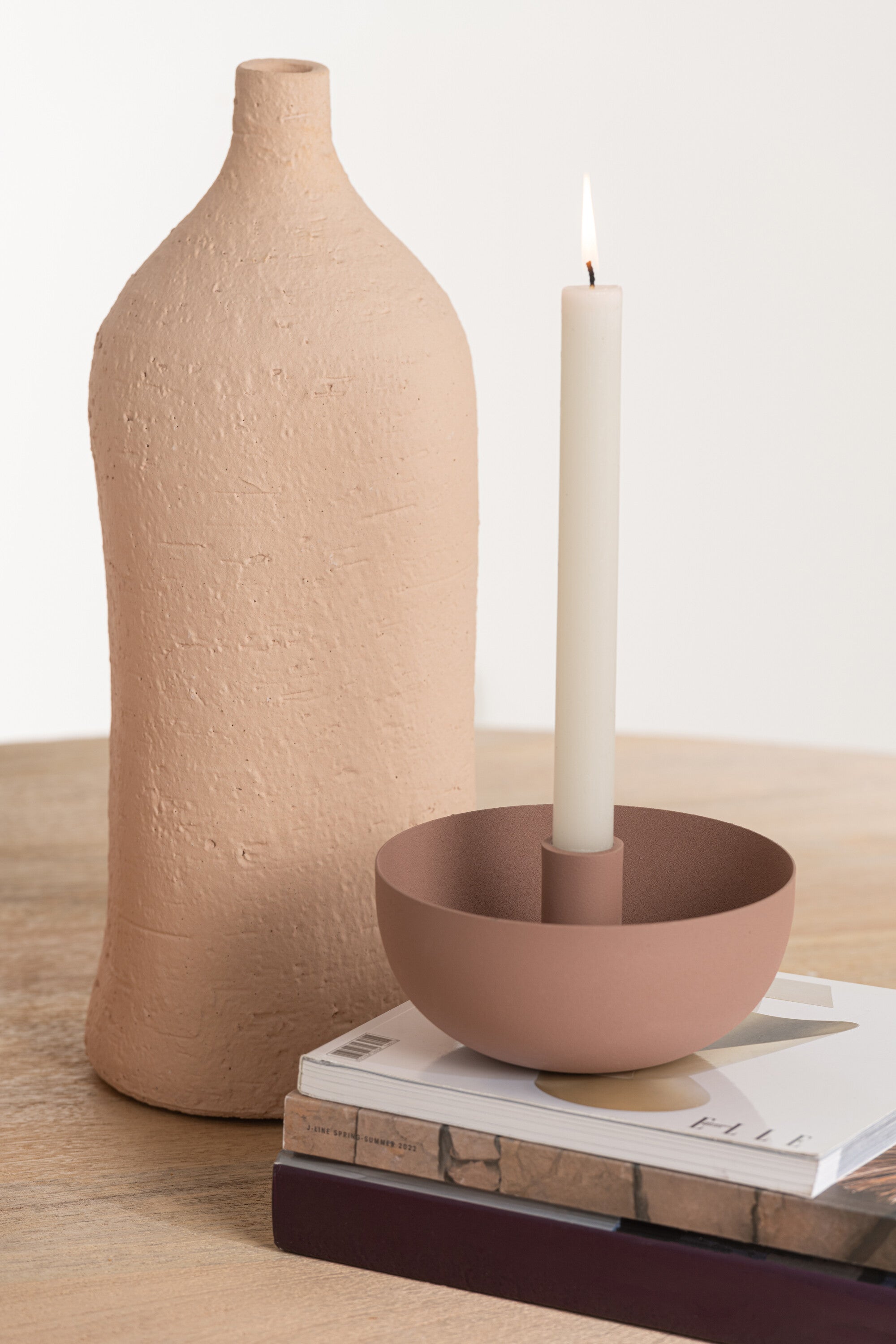 J-Line Kaarshouder - metaal - oud roze - large