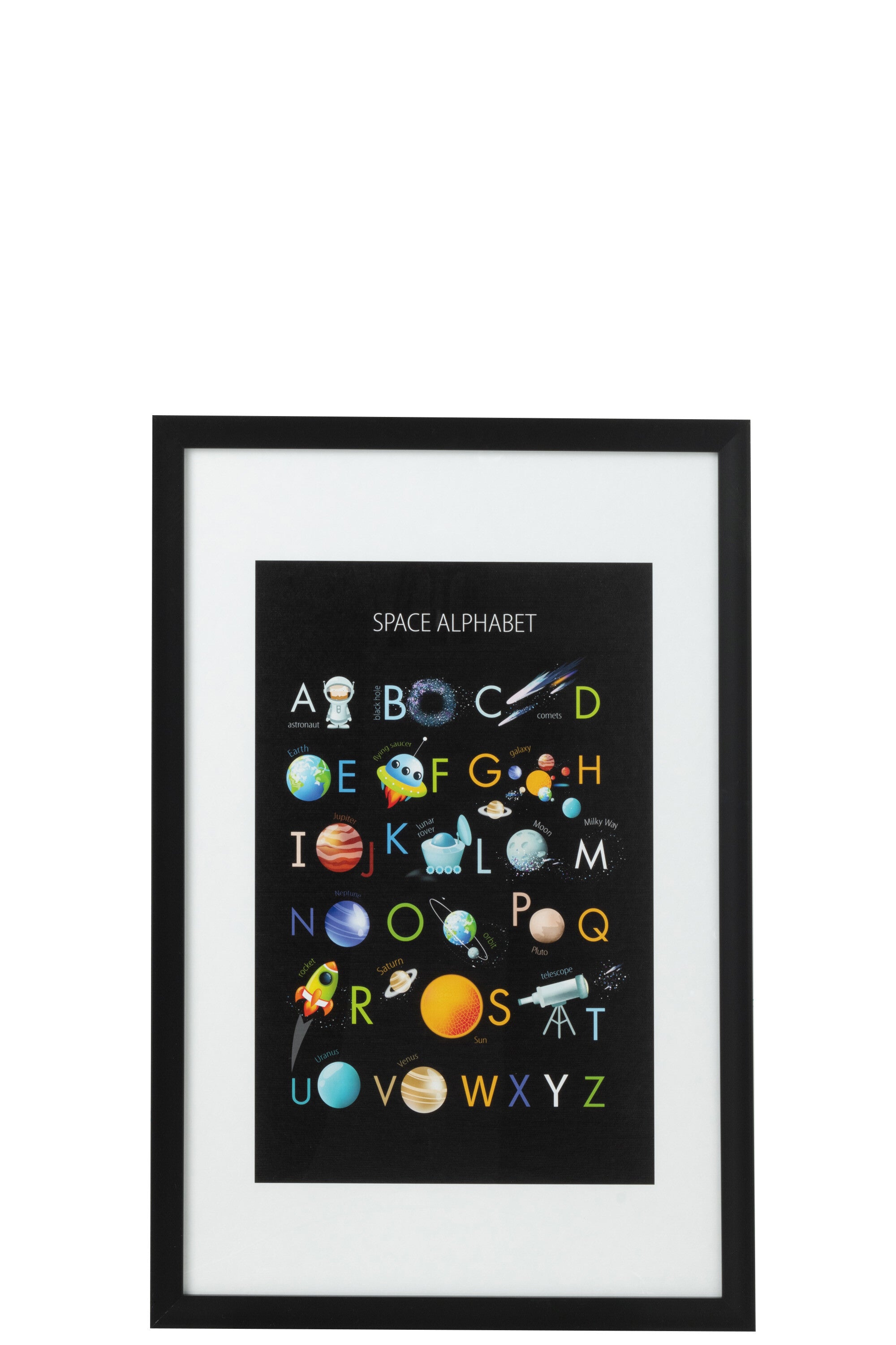 Wanddecoratie Alfabet Papier/Kunststof Zwart