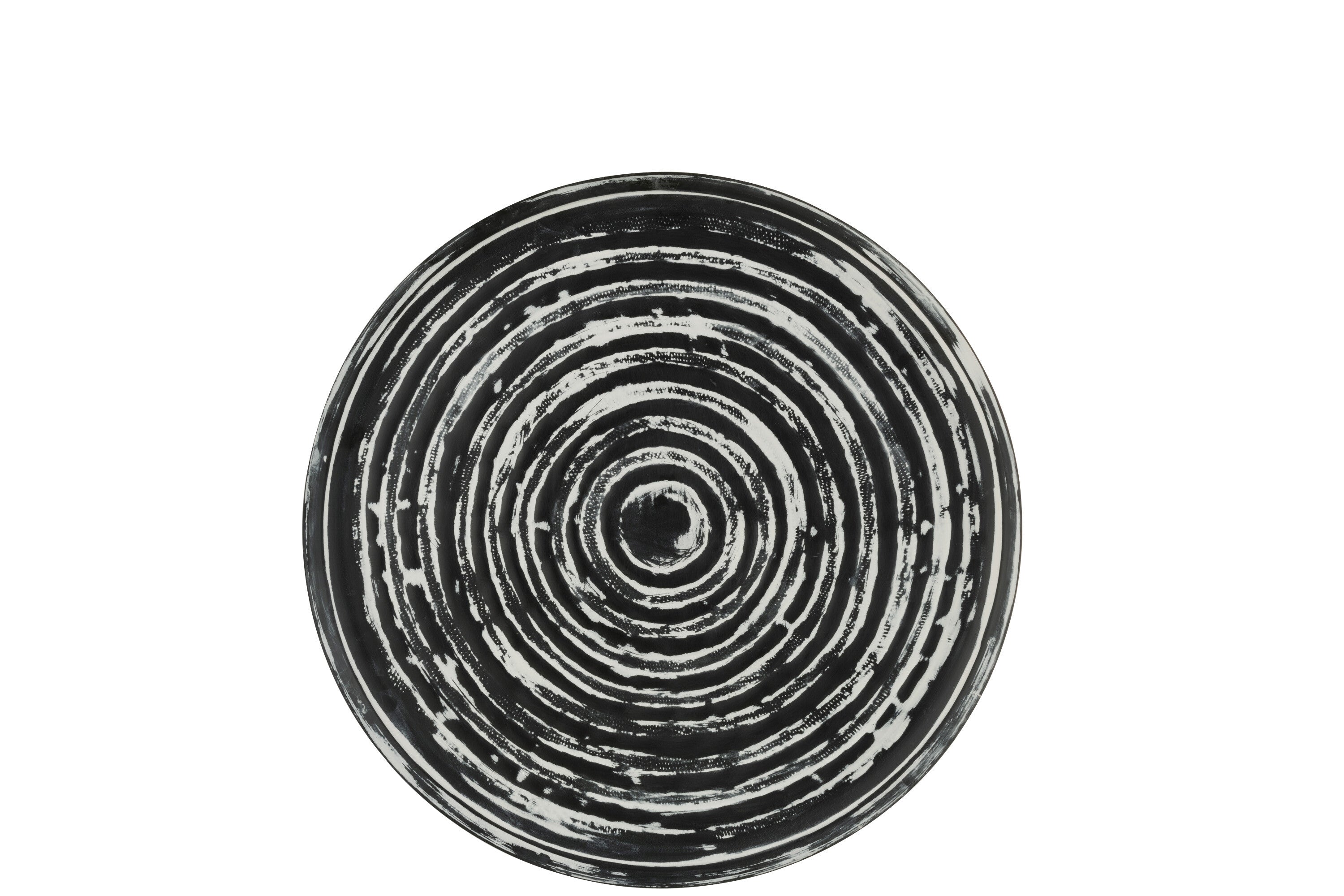 J-Line Plateau Rond Klassiek Ijzer Zwart/Wit