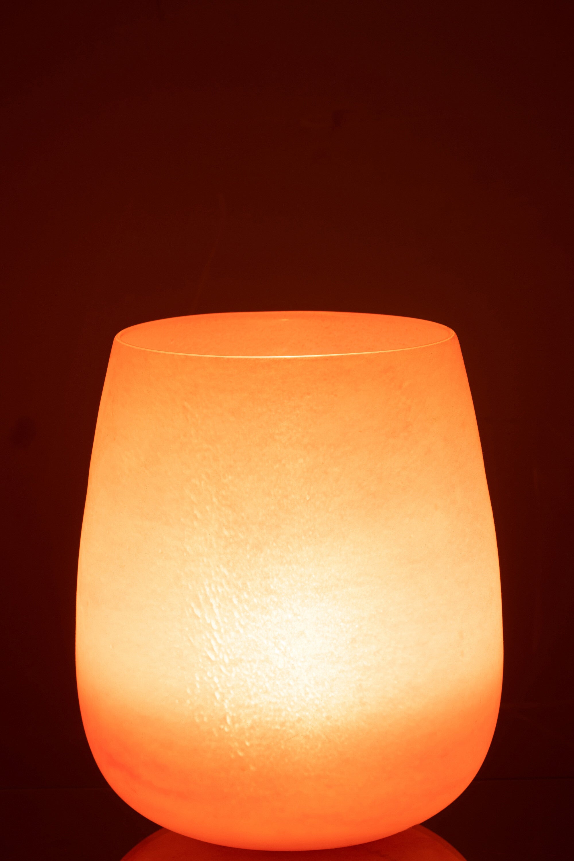 J-Line vaas Frosted - glas - koraal - 27.00 cm hoog