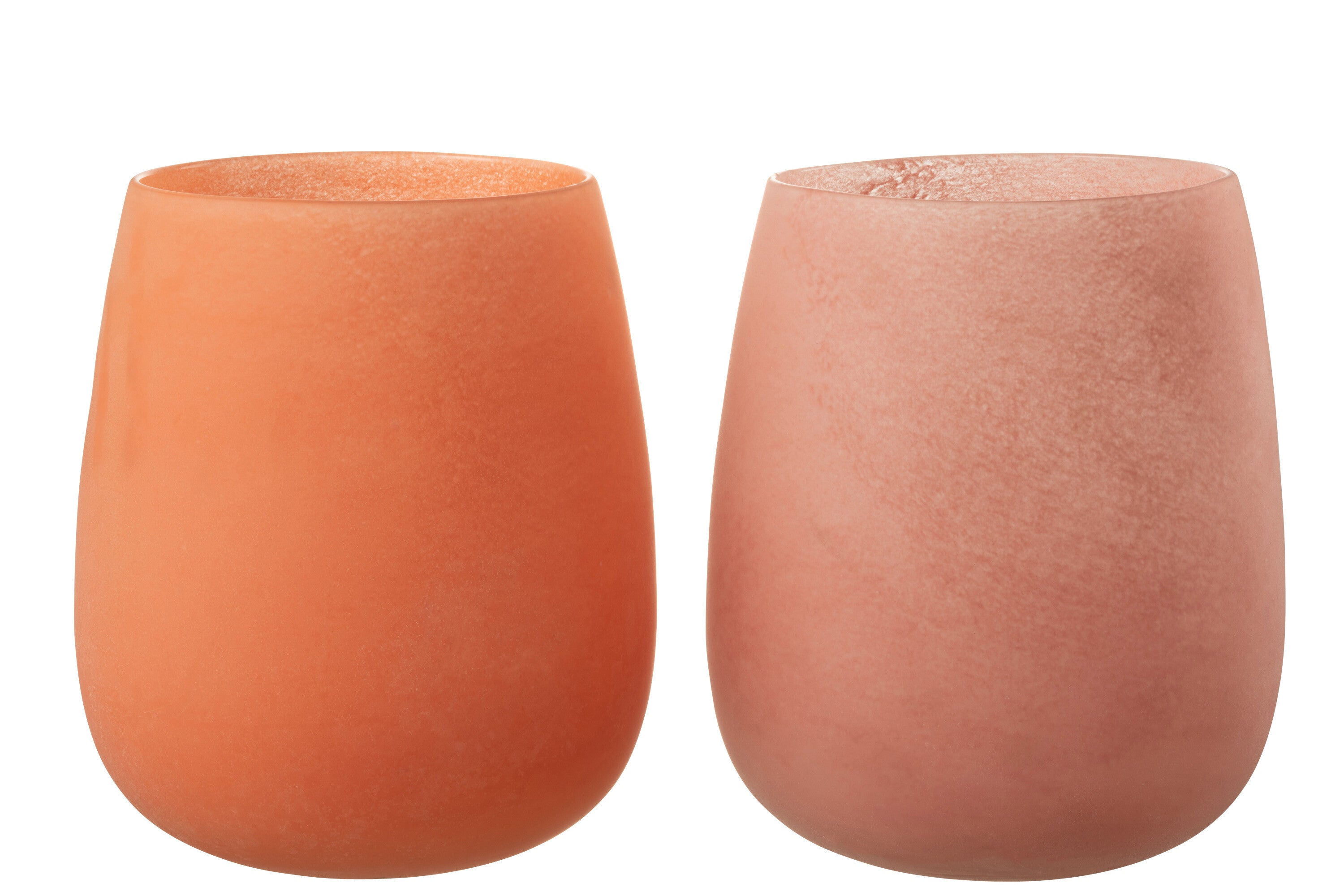 J-Line vaas Frosted - glas - koraal - 27.00 cm hoog