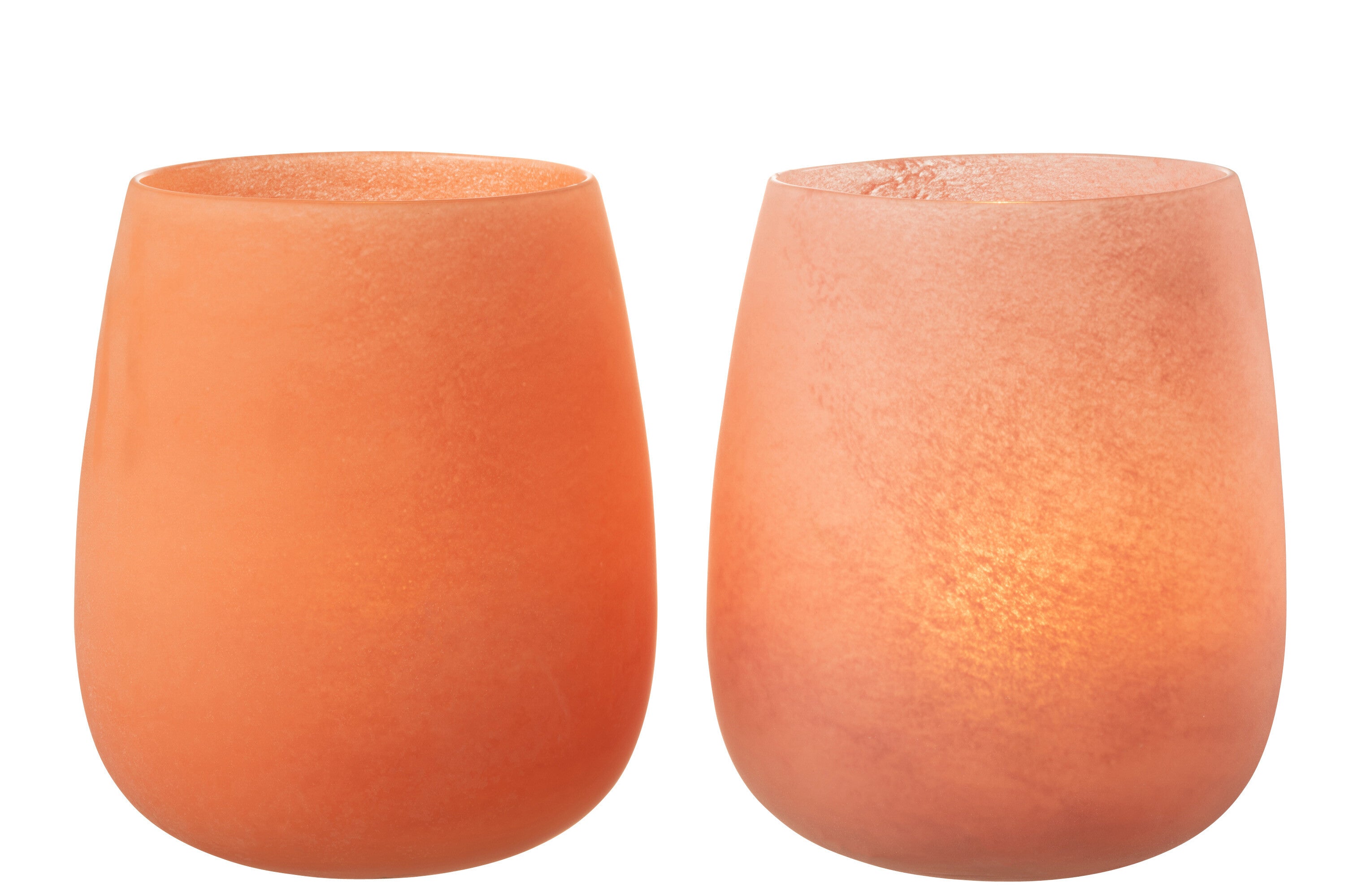 J-Line vaas Frosted - glas - koraal - 27.00 cm hoog