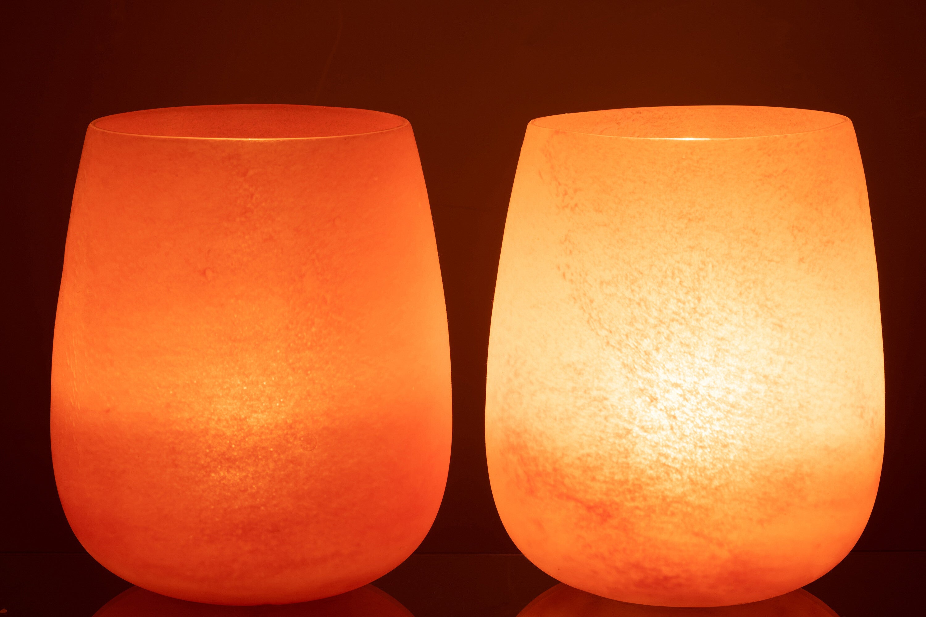 J-Line vaas Frosted - glas - koraal - 27.00 cm hoog