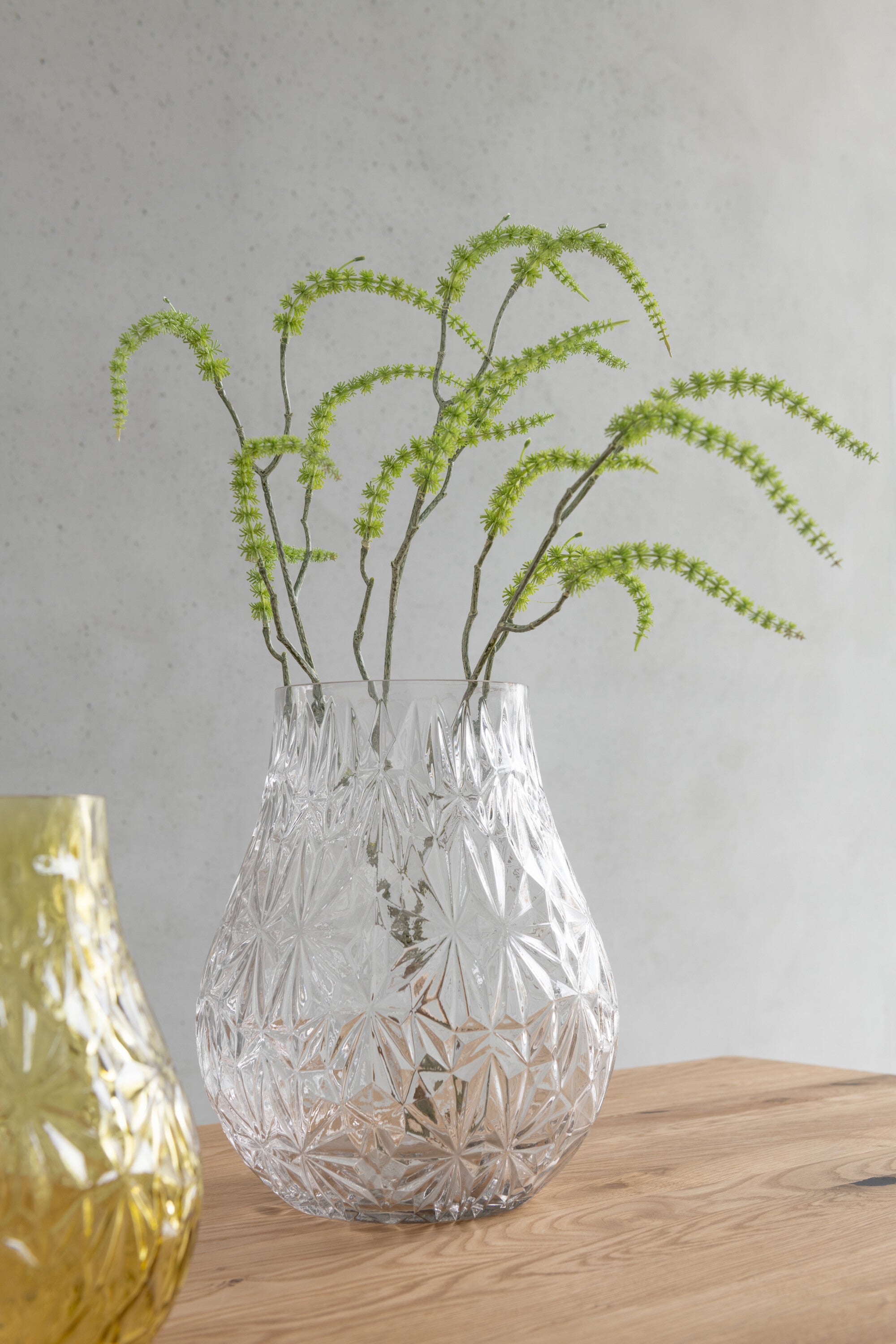 J-Line Vaas Nox Geslepen Glas Transparant Large - 28.50 cm hoog