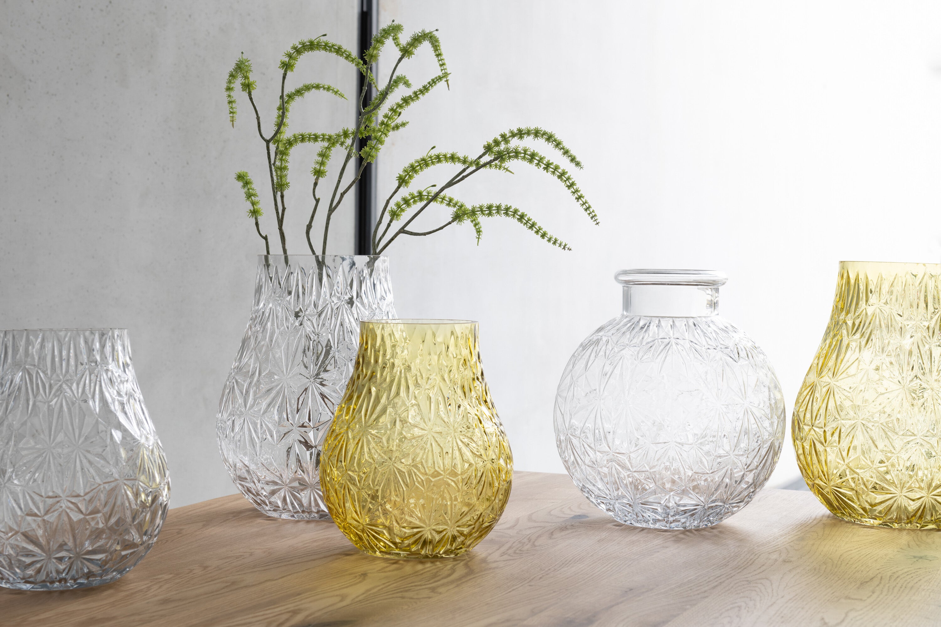 J-Line Vaas Nox Geslepen Glas Transparant Large - 28.50 cm hoog