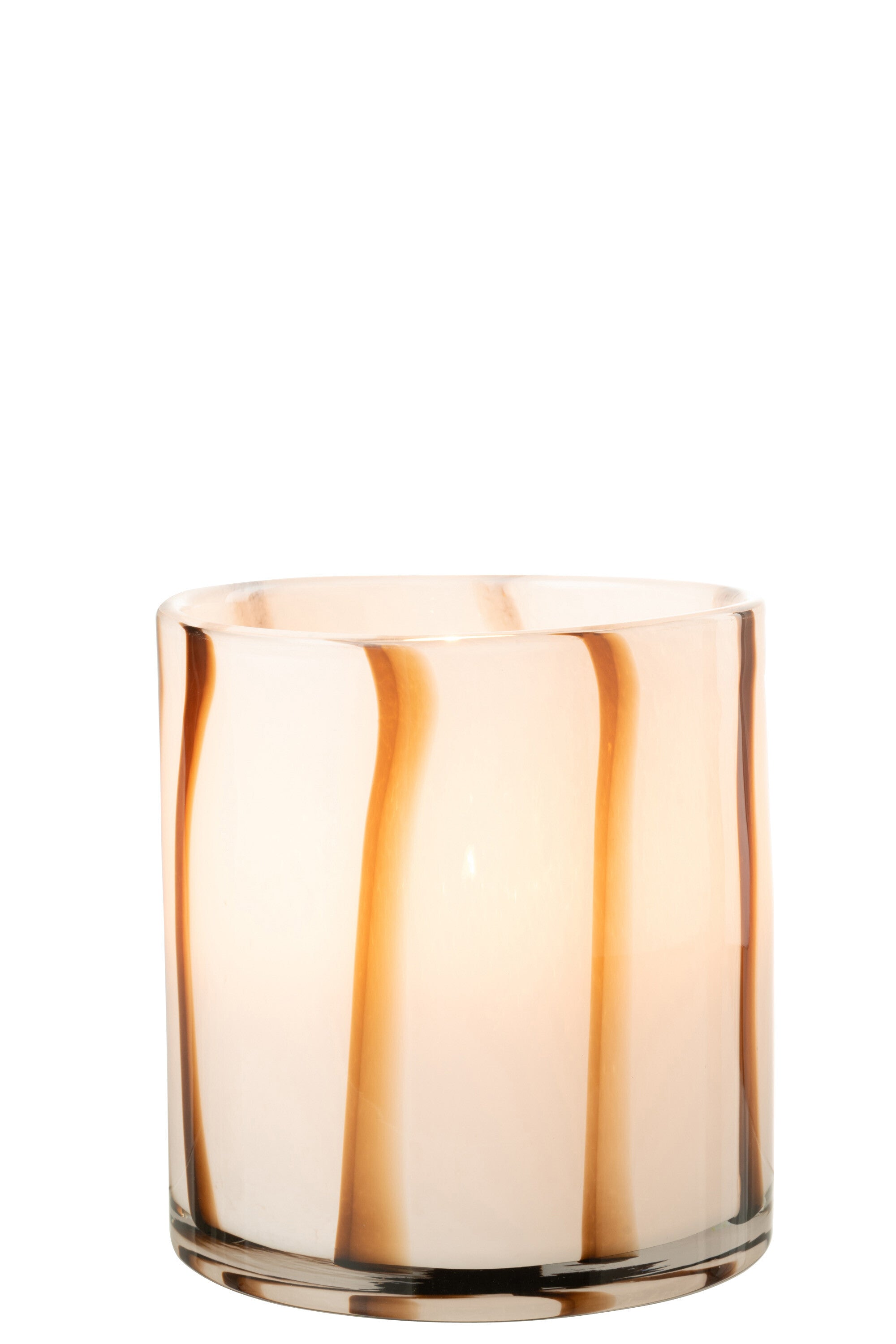 Orkaanstrepen Safari Glas Wit/Bruin Medium