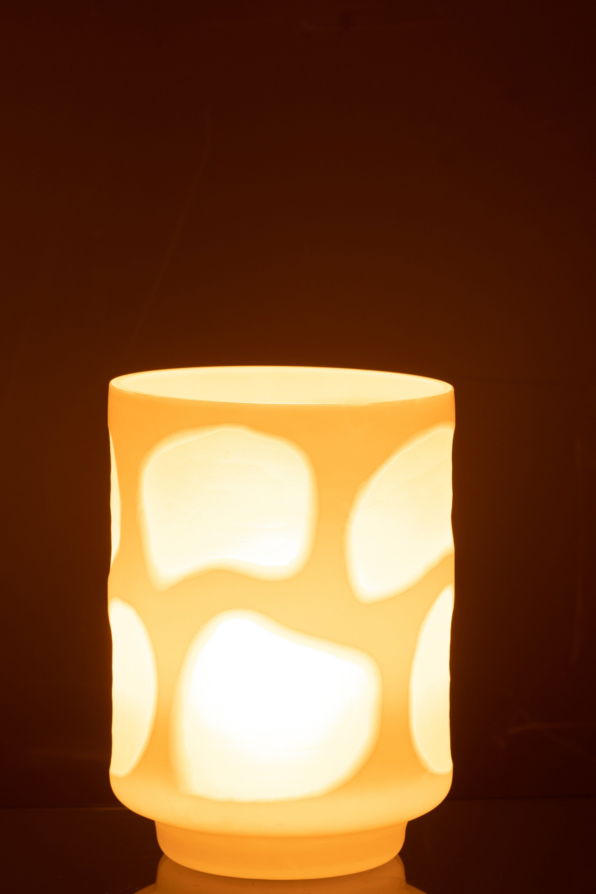 J-Line vaas Vlekken - glas - wit - 19.50 cm hoog