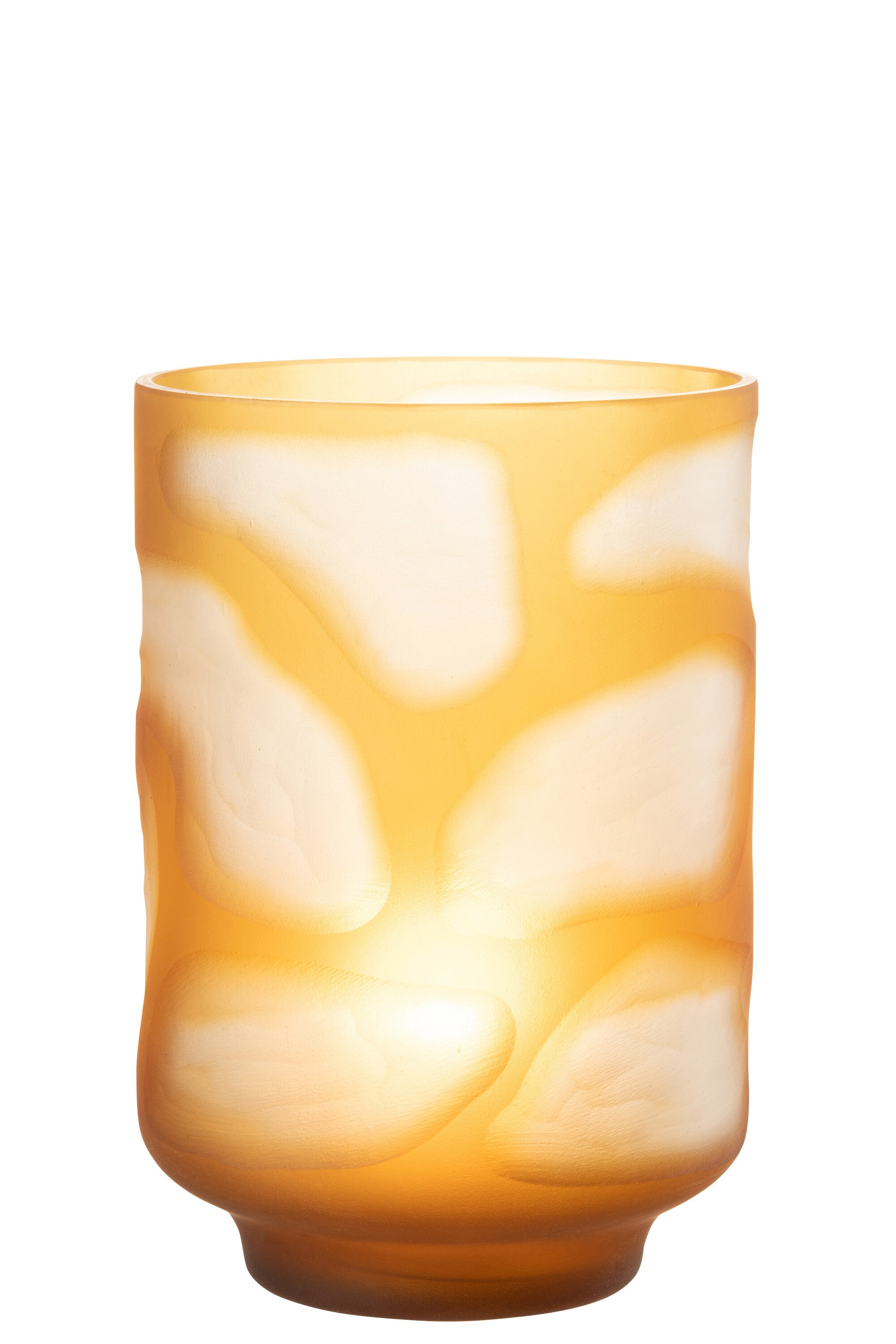 J-Line vaas Vlekken - glas - bruin - 26.50 cm hoog