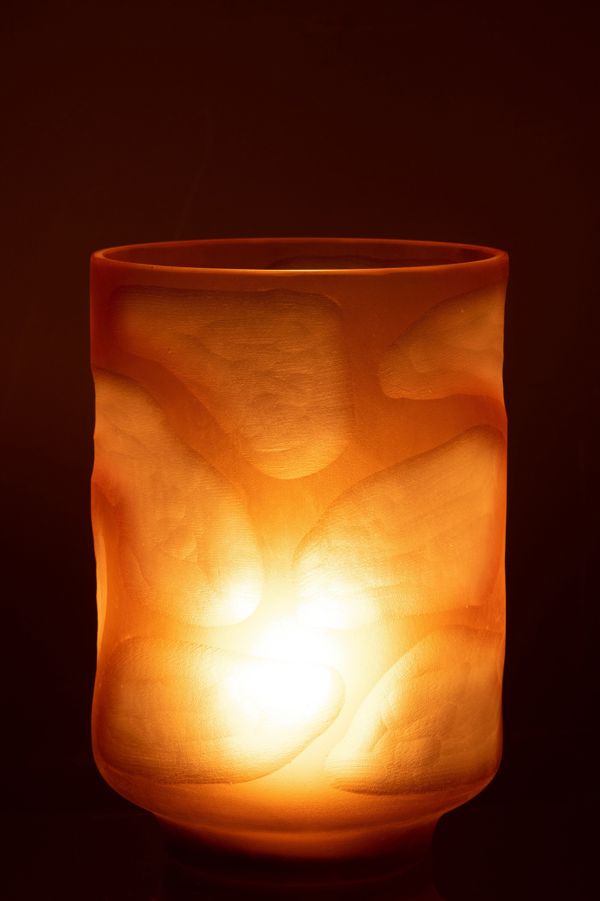 J-Line vaas Vlekken - glas - bruin - 26.50 cm hoog