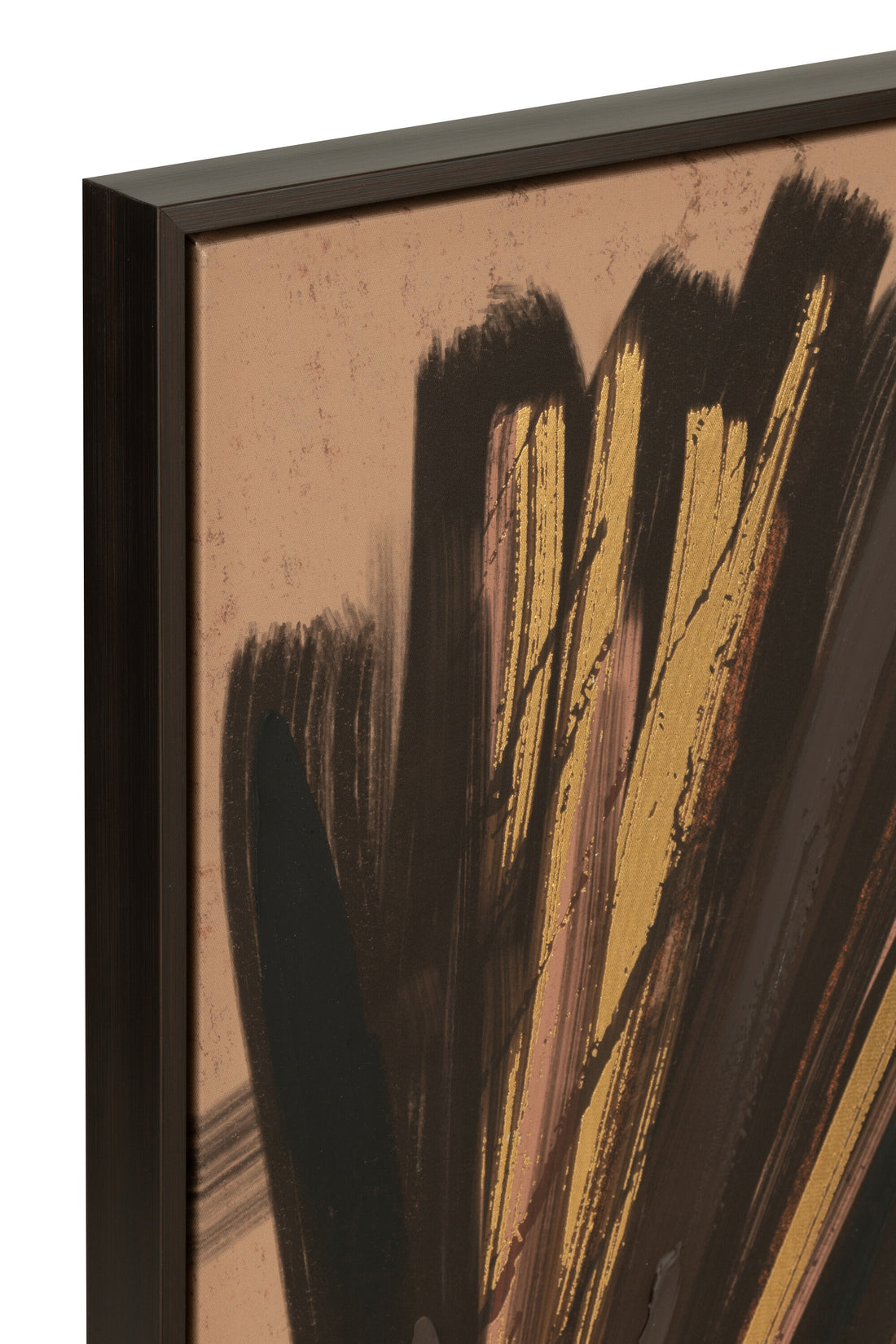 Kader Afrikaanse Vrouw Strepen Hout/Canvas Bruin/Zwart