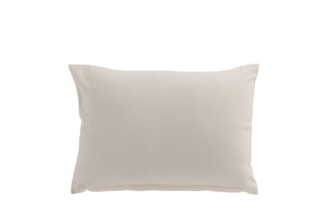 J-Line Kussen Rechthoekig Spiegelregen Velvet Wit