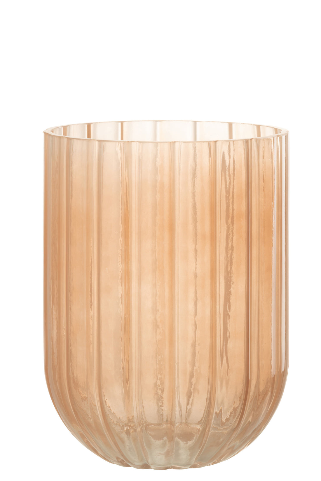 J-Line Vaas Yoni Strepen Glas Peche Medium - 20.50 cm hoog