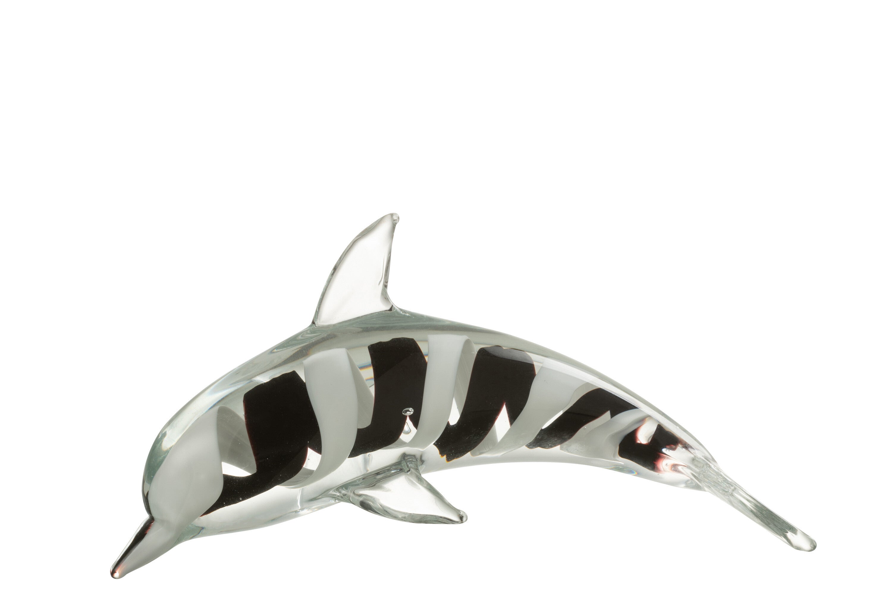 J-Line Presse Pap Dolfijn Glas Zwart/Wit Large