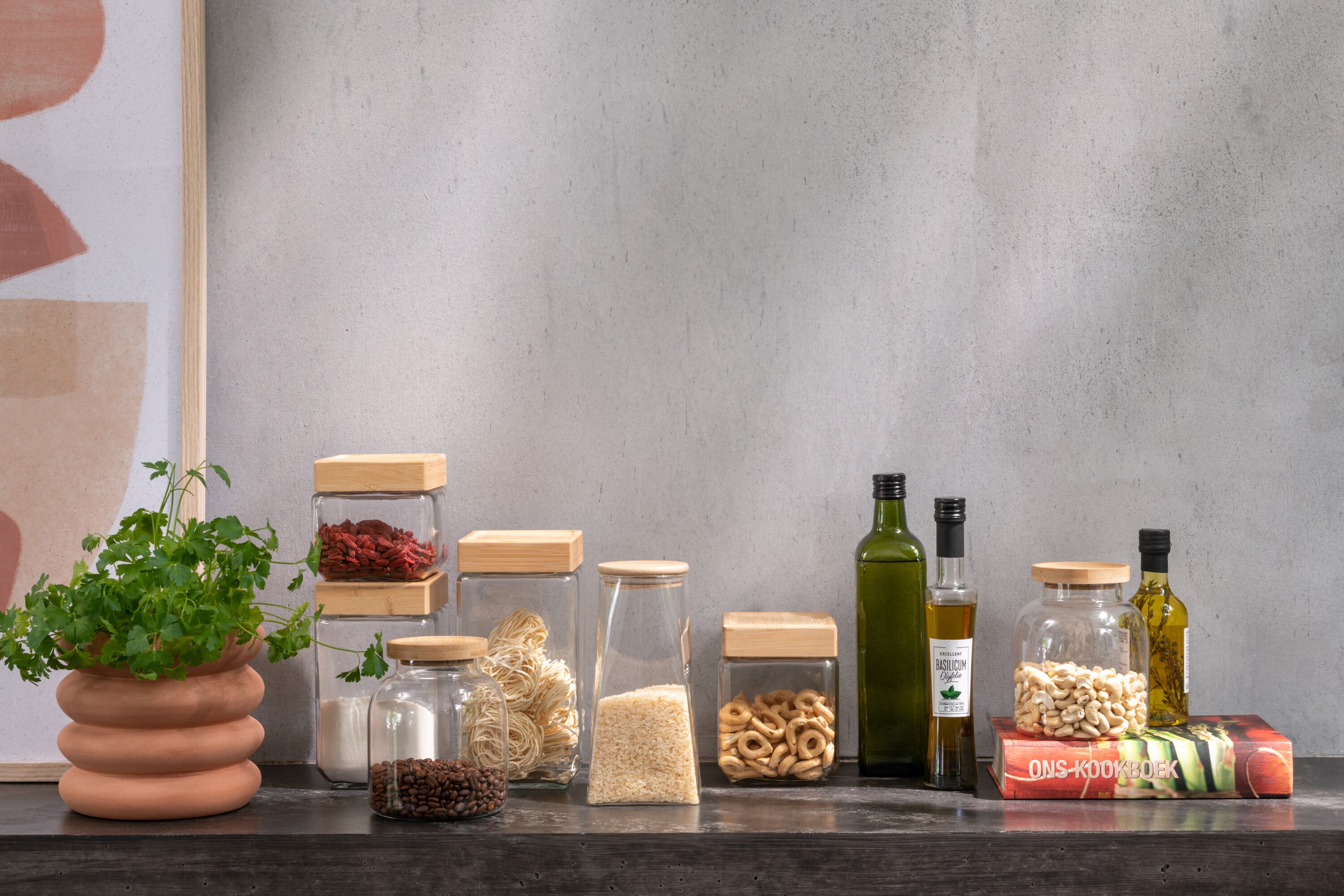 J-Line Kussen Bloem En Kwasten Katoen Wit