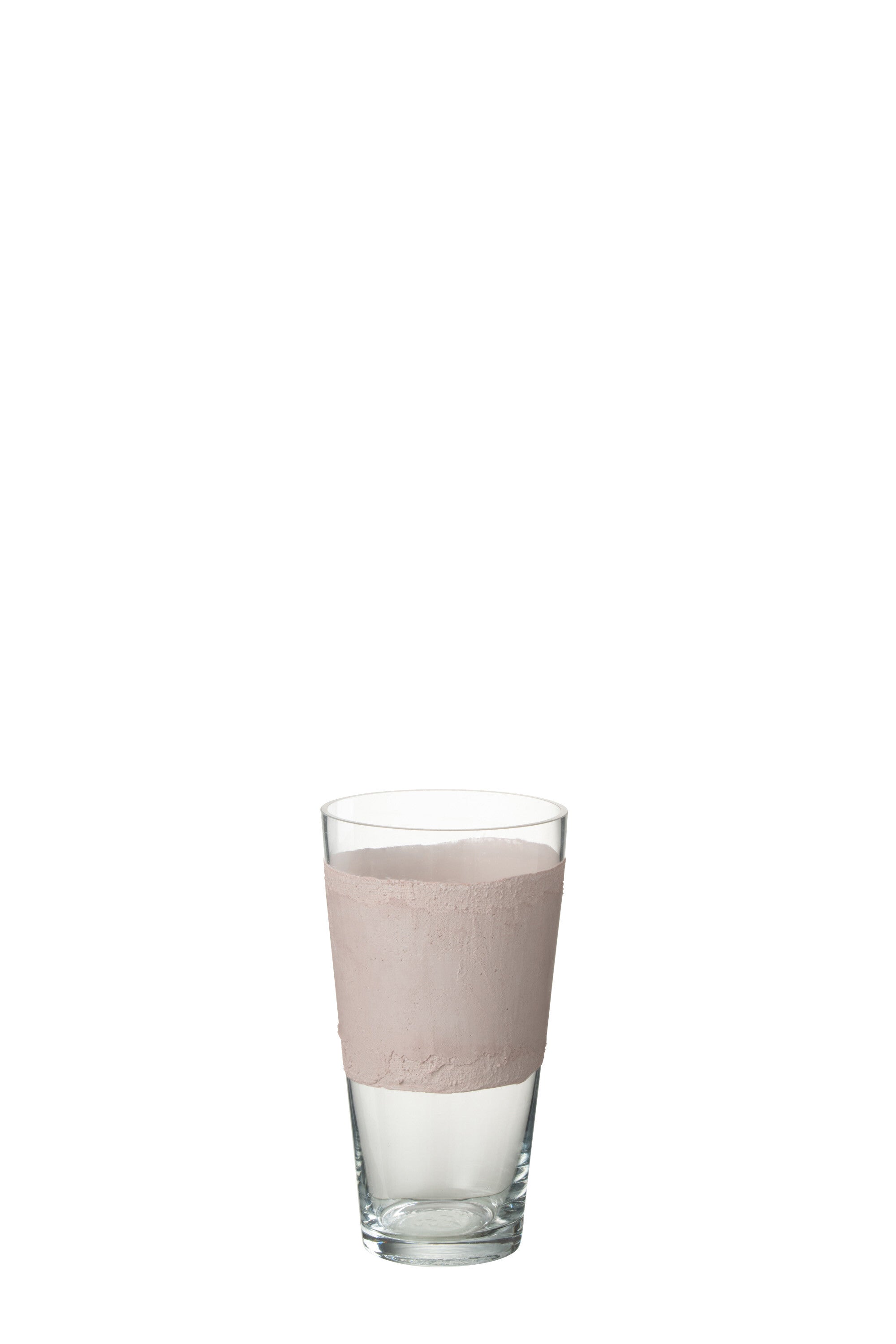 J-Line Vaas Delph Glas Transparant/Lichtroze Extrasmall - 25.00 cm hoog