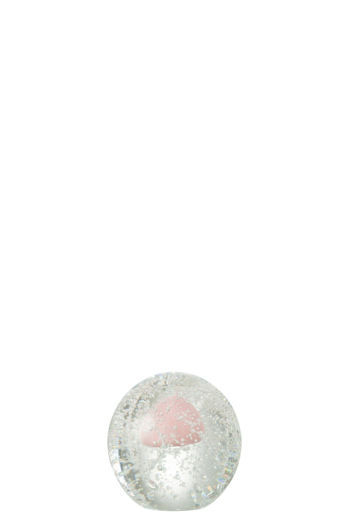 J-Line Presse Papier Bubbel Glas Roze Small