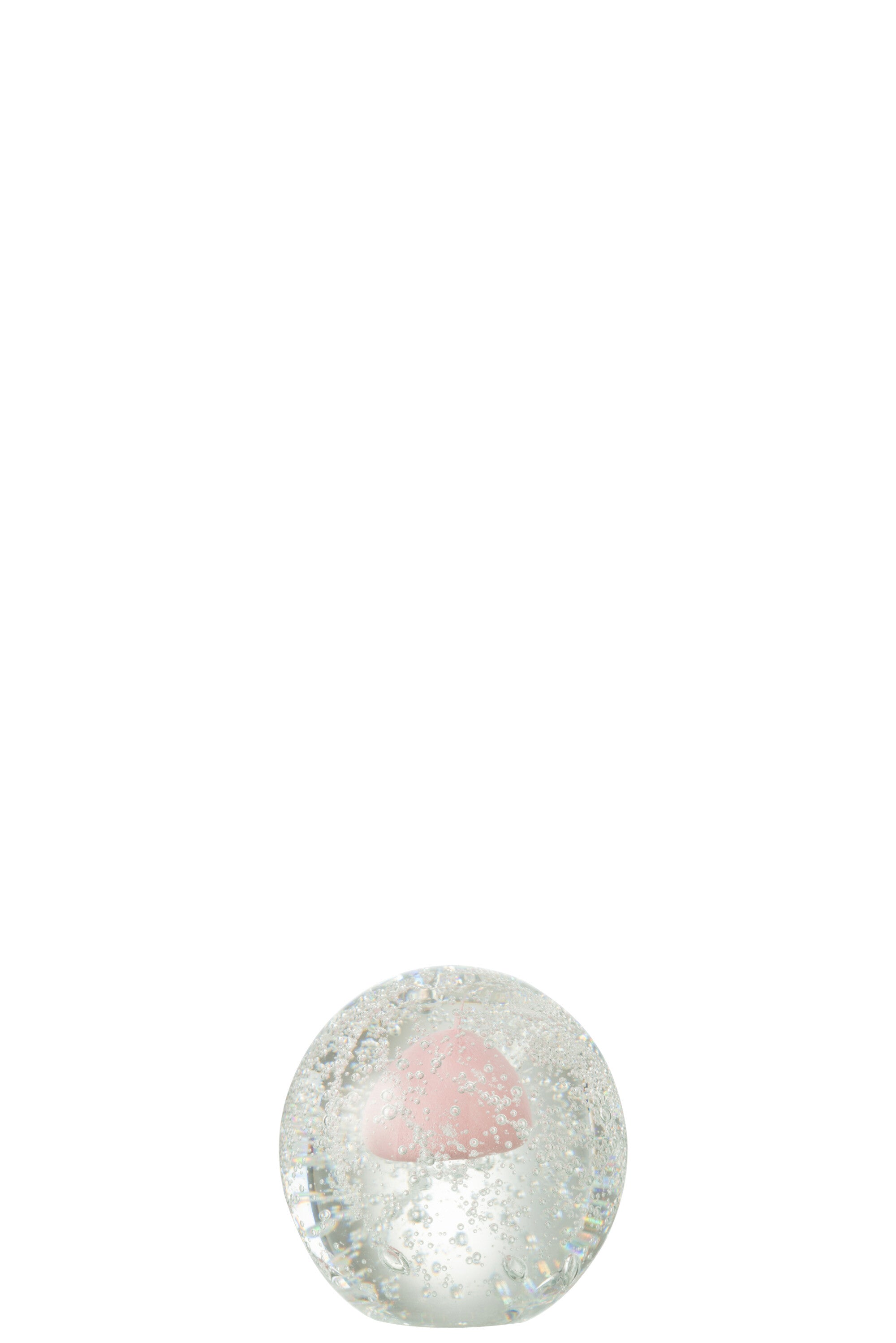 J-Line Presse Papier Bubbel Glas Roze Small