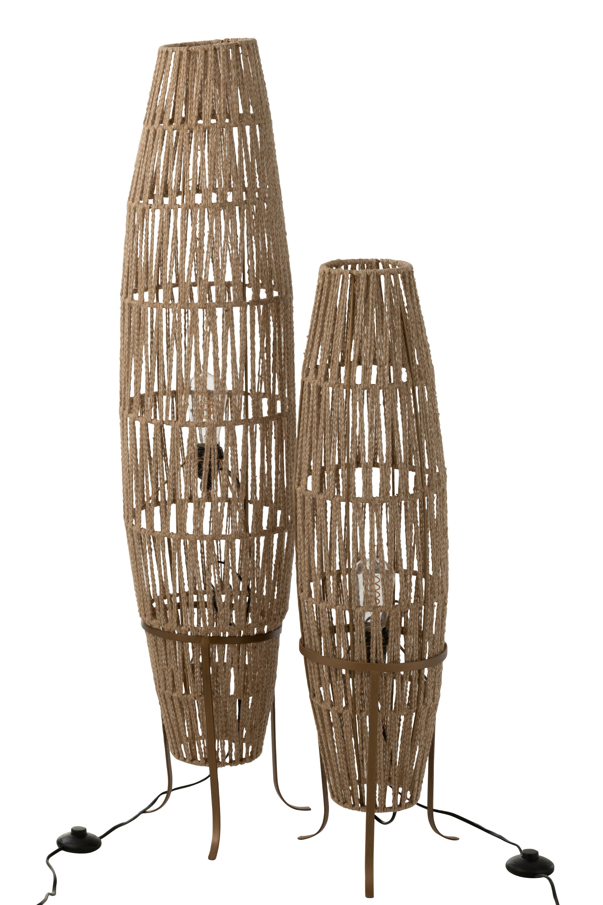 J-Line Staanlamp Gewoven Jute Beige Large