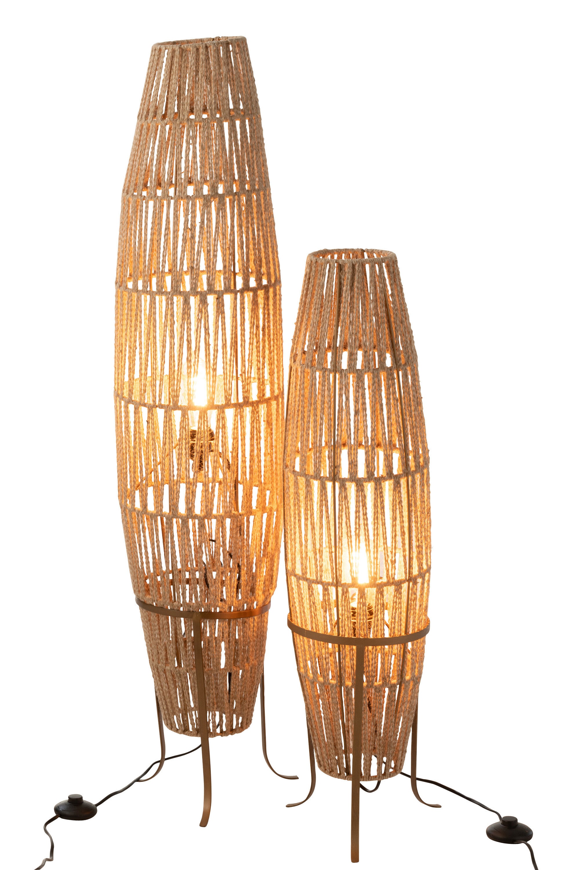 J-Line Staanlamp Gewoven Jute Beige Large