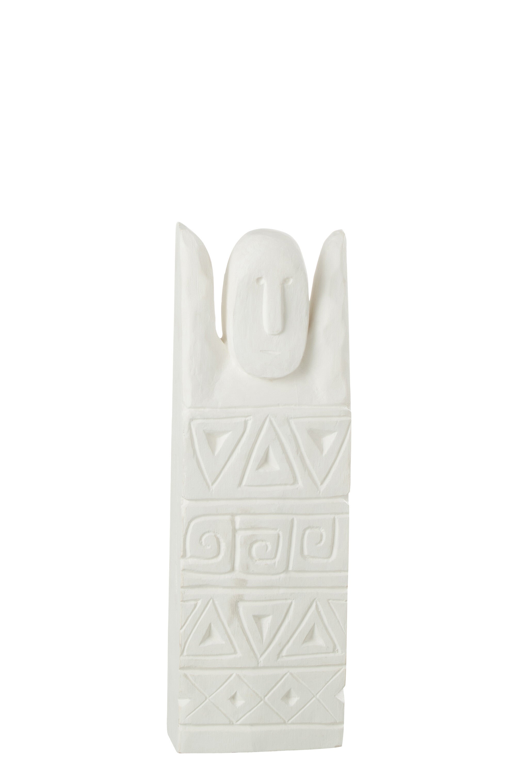 J-Line Afrikaans Gerkefd Figuur Happy Hout Wit