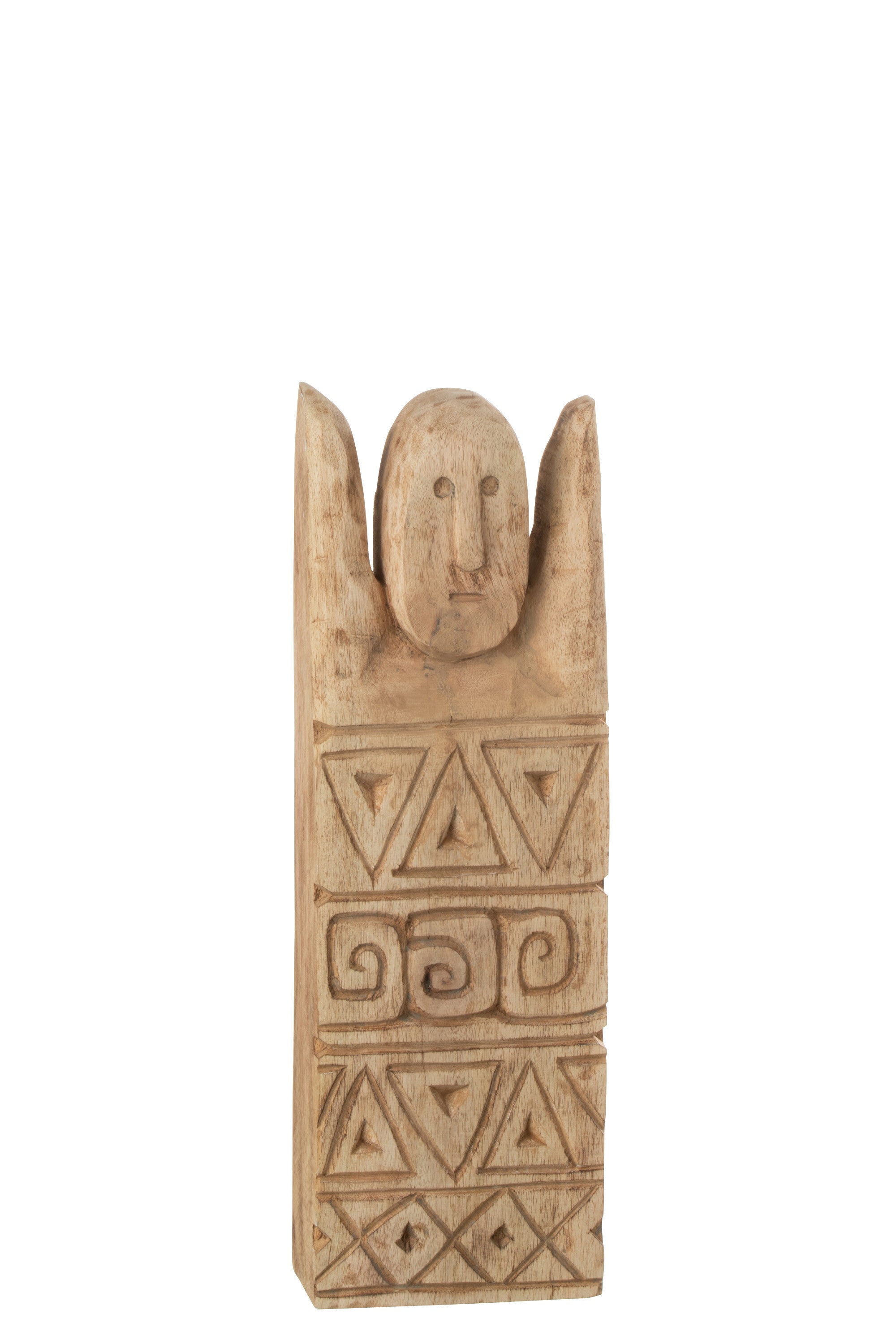 J-Line Afrikaans Gerkefd Figuur Happy Hout Naturel