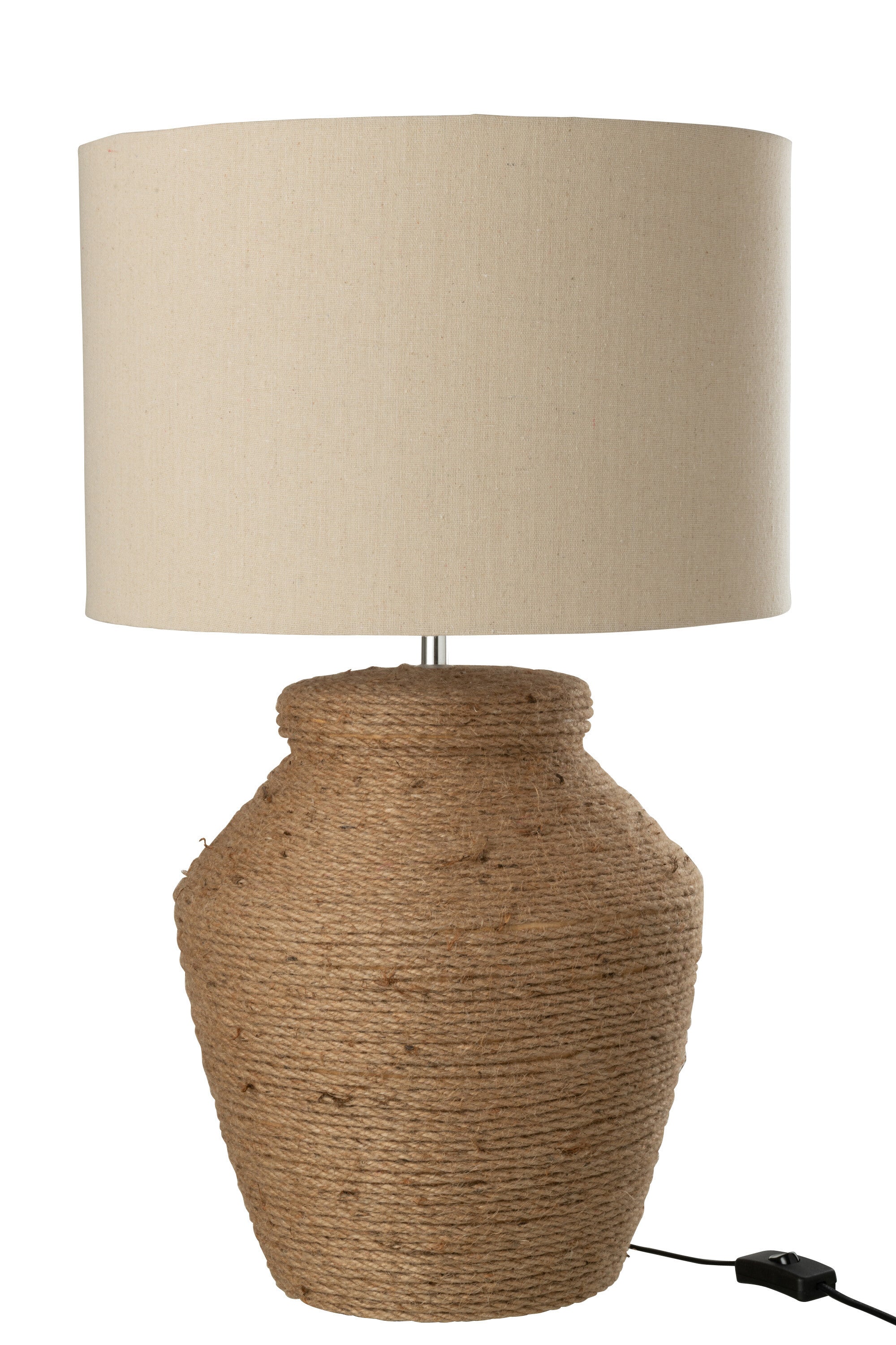 J-Line Lamp Meli + Kap Keramiek Linnen Bruin Large