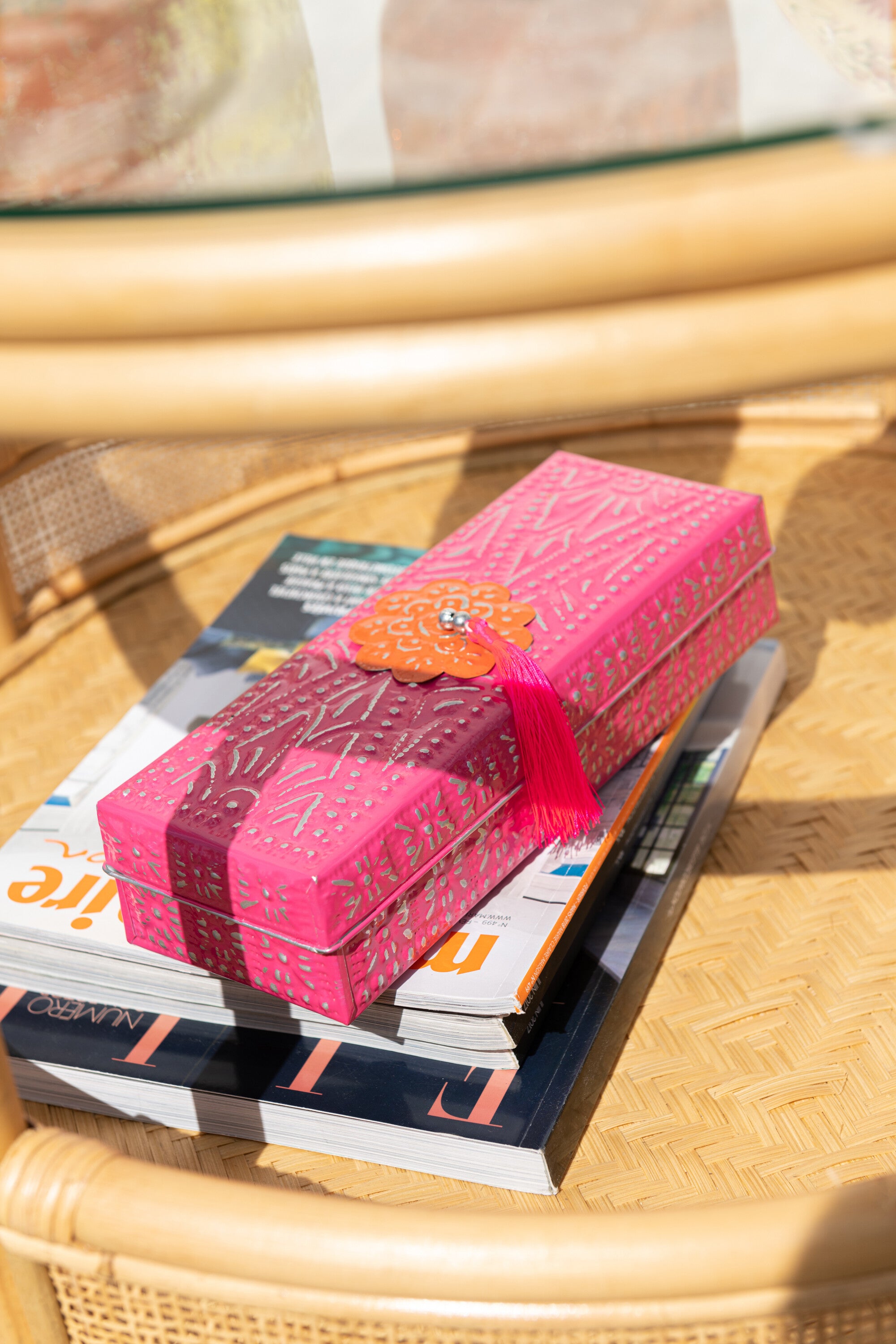 J-Line Set Van 2 Geneste Dozen Kurt Metaal Roze