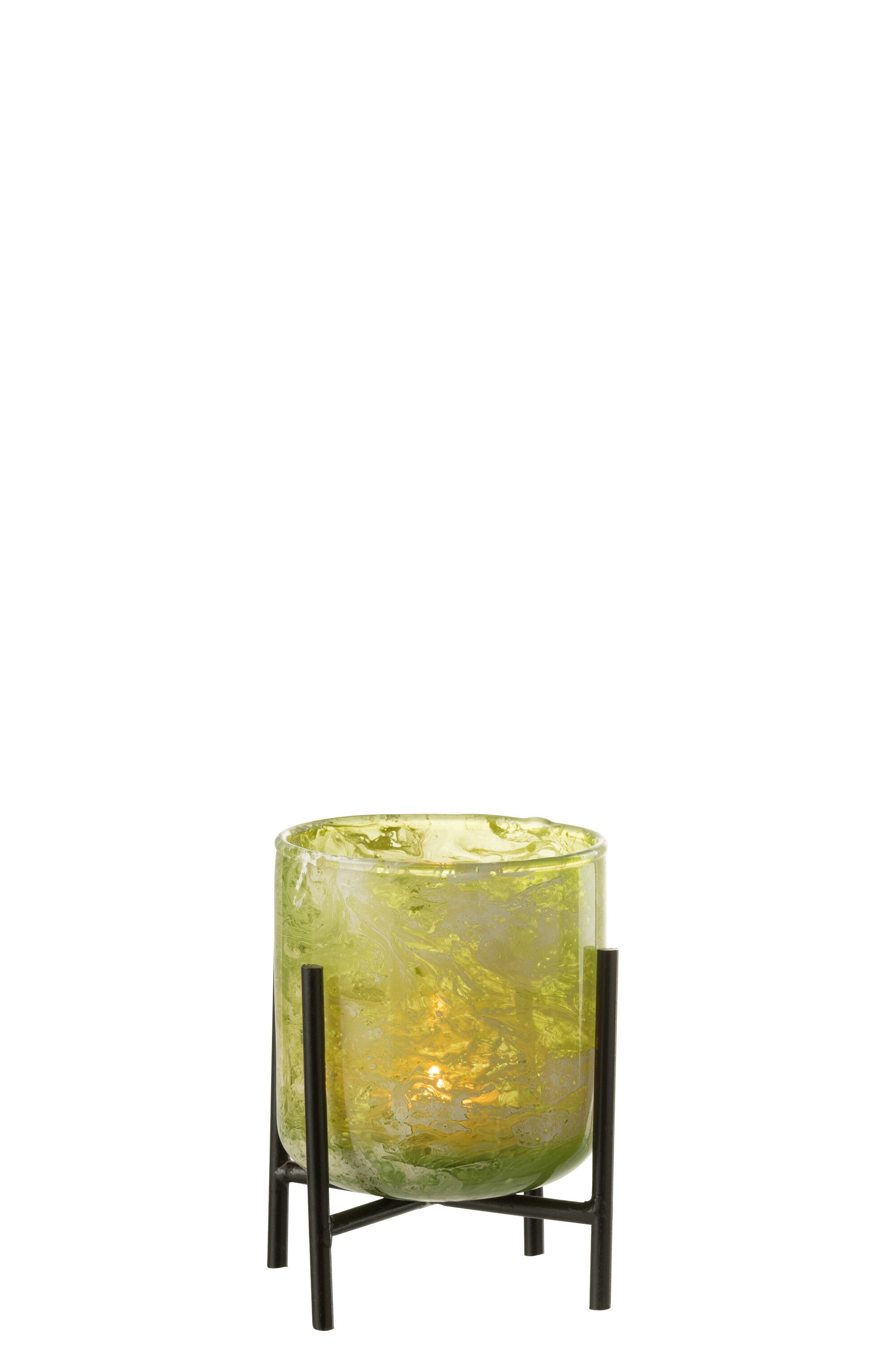 Orkaan Stand Glas/IJzer Marmer Groen Klein