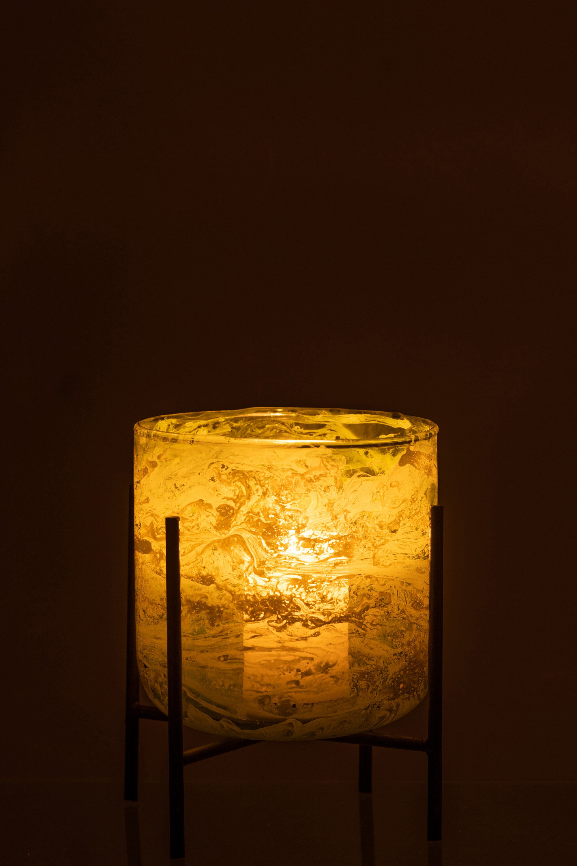 Orkaan Stand Glas/IJzer Marmer Groen Medium