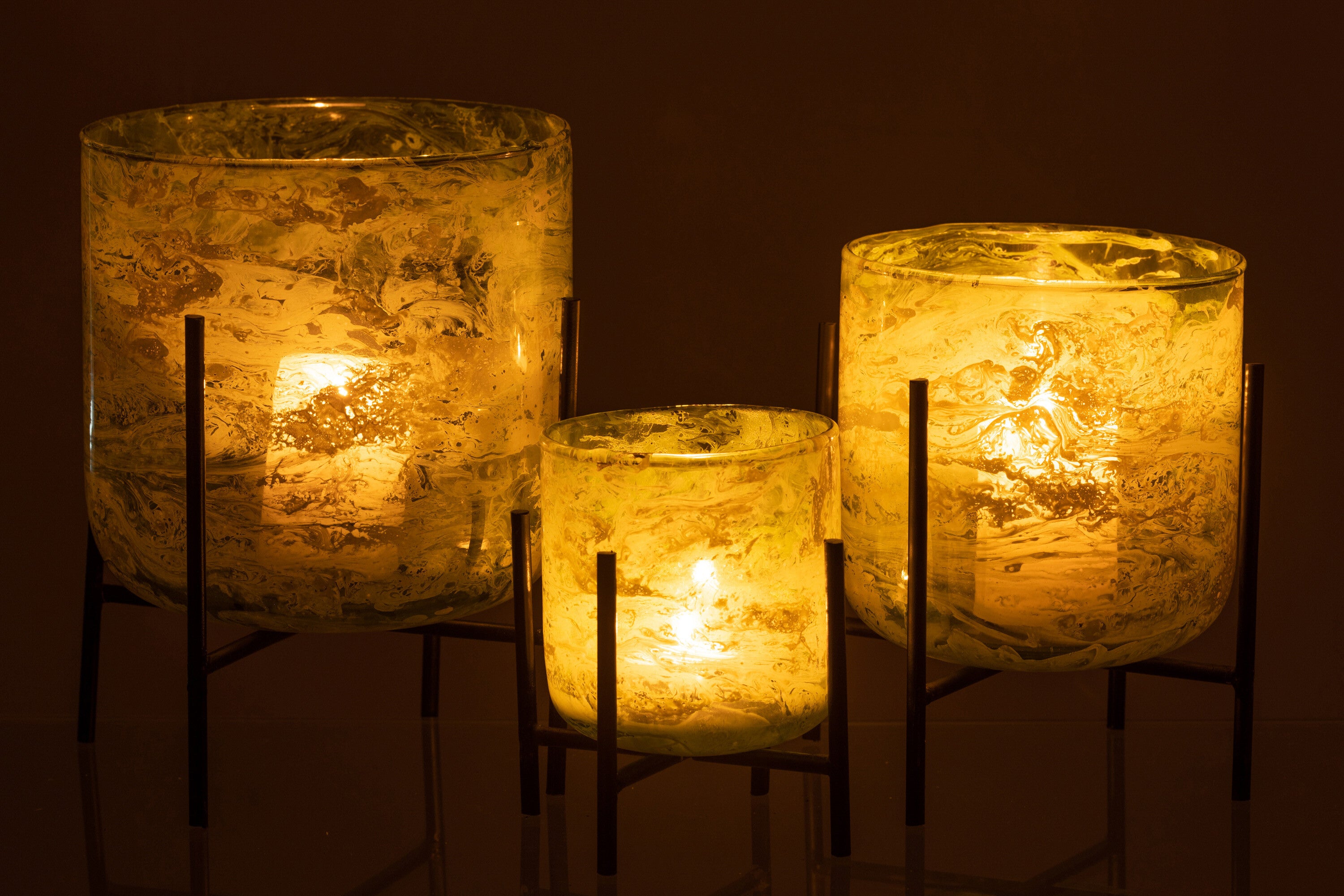 Orkaan Stand Glas/IJzer Marmer Groen Groot